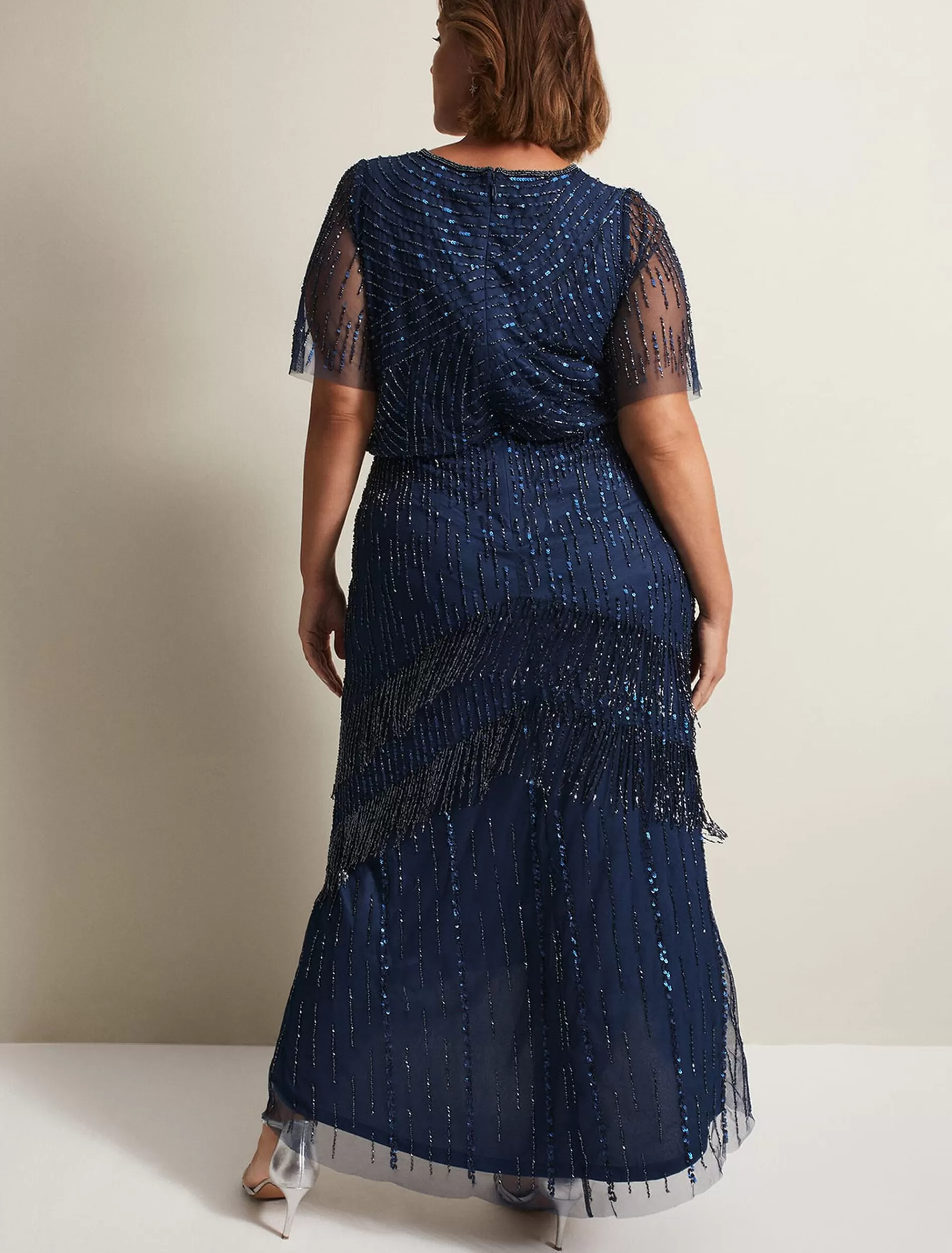Phase Eight Evadine Beaded Maxi Dress Petrol Store