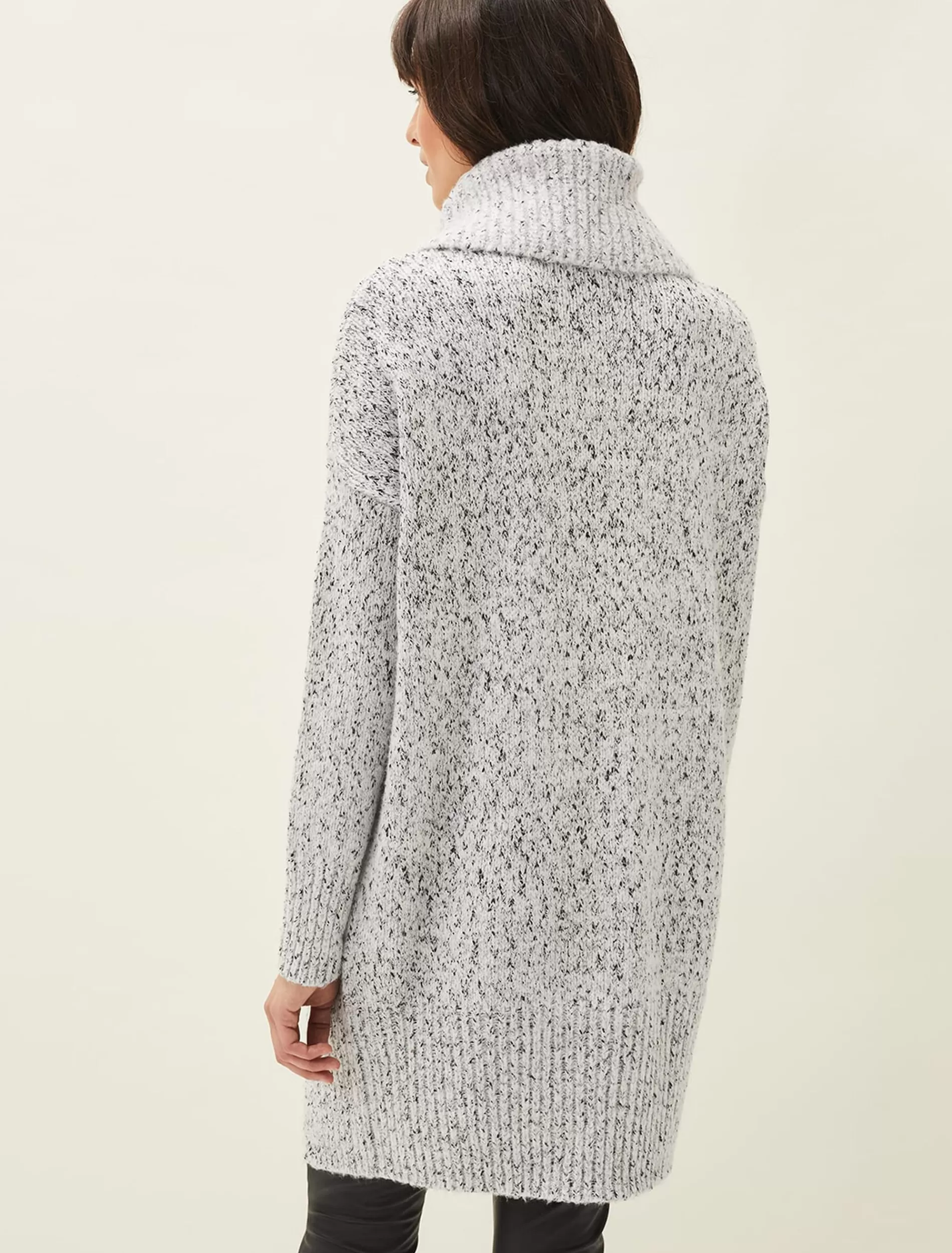 Phase Eight Evia Fleck Knit Jumper Dress Black/White Fashion