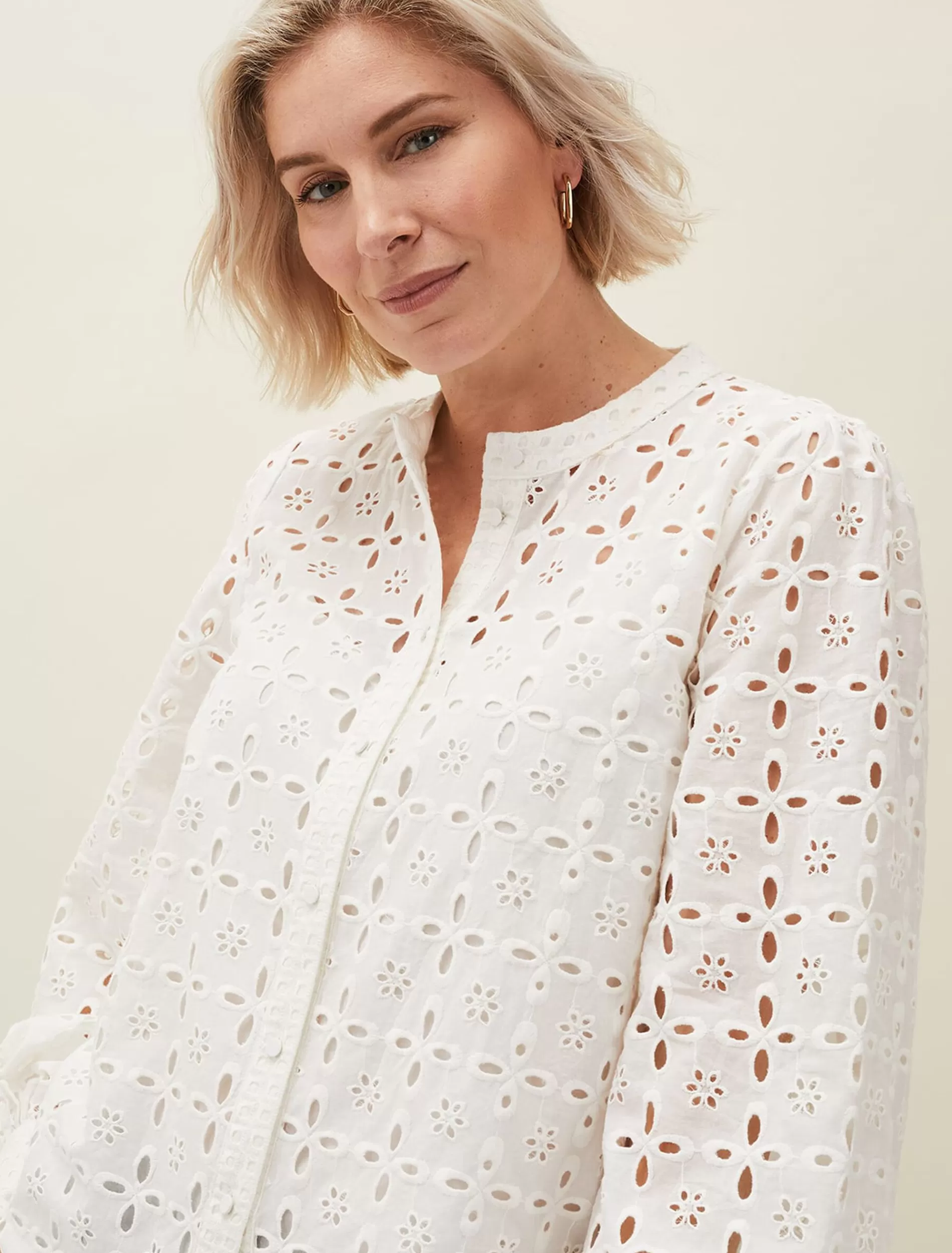Phase Eight Evianna Broderie Blouse White Sale