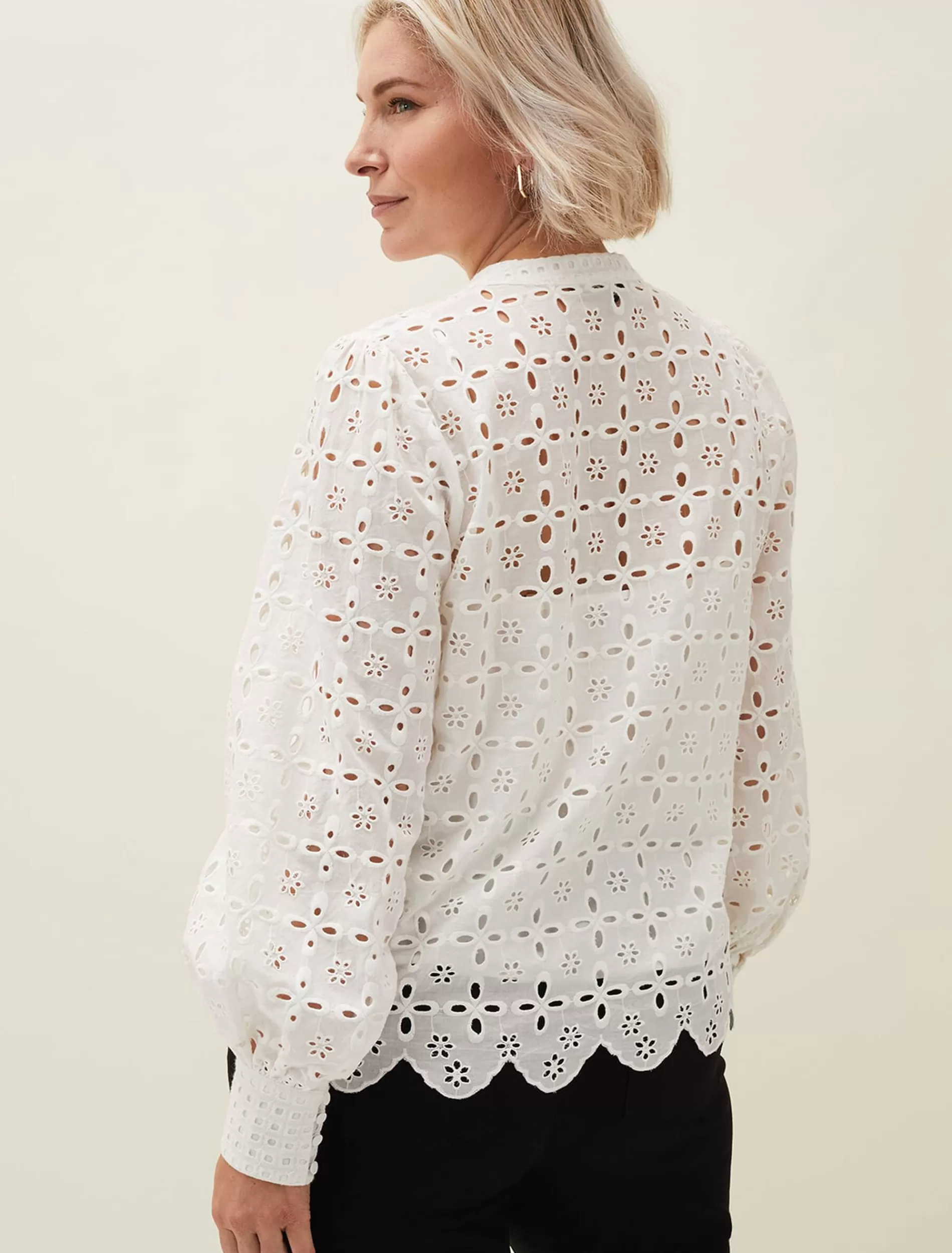 Phase Eight Evianna Broderie Blouse White Sale