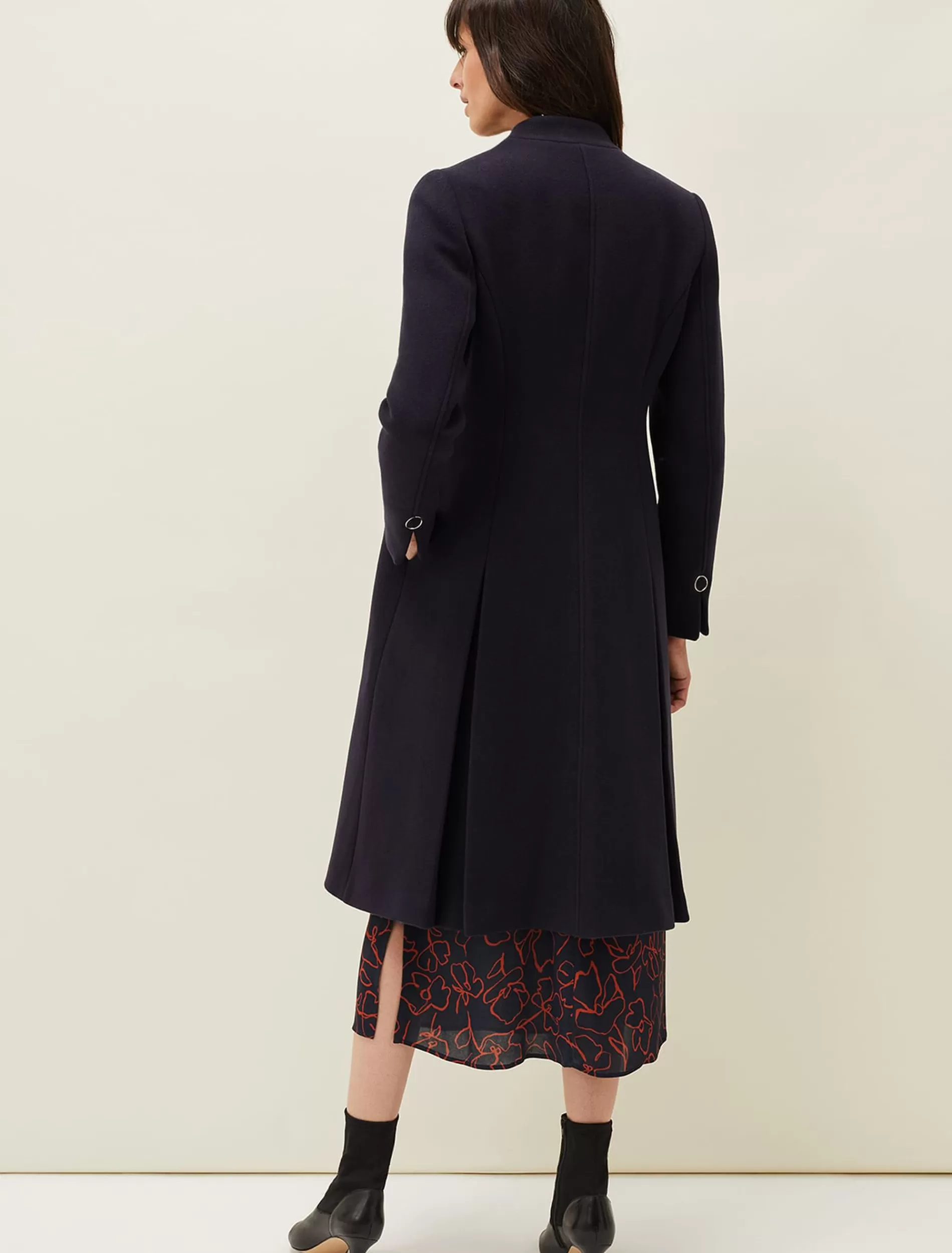 Phase Eight Evie-Rose Fit & Flare Wool Coat Navy Flash Sale