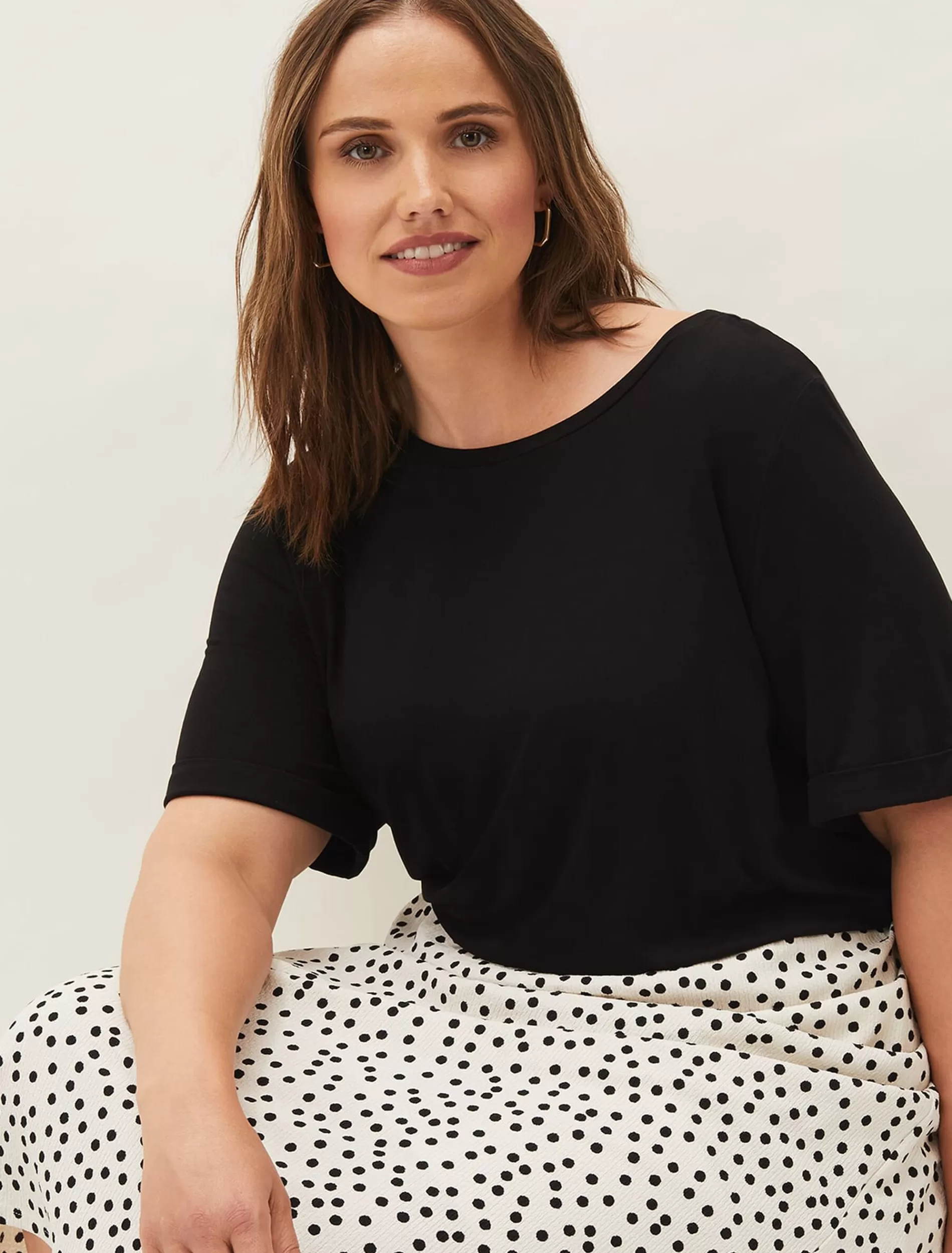 Phase Eight Fae Colourblock Spot Dress Black/Ivory Fashion
