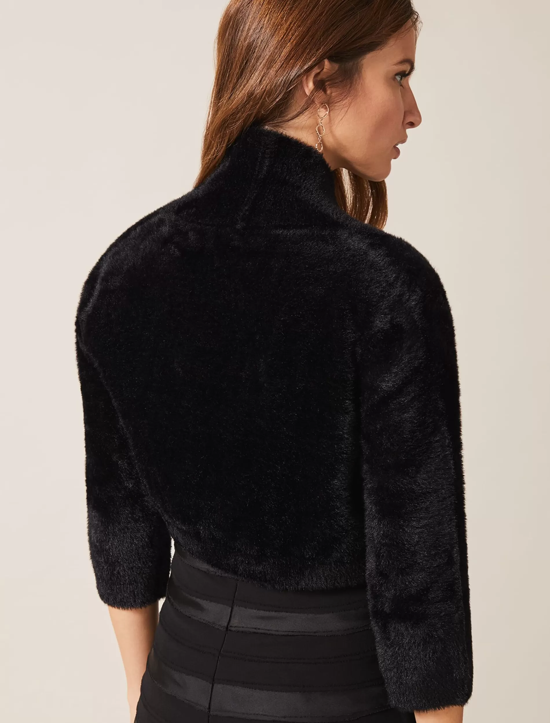 Phase Eight Fay Fluffy Bolero Black New