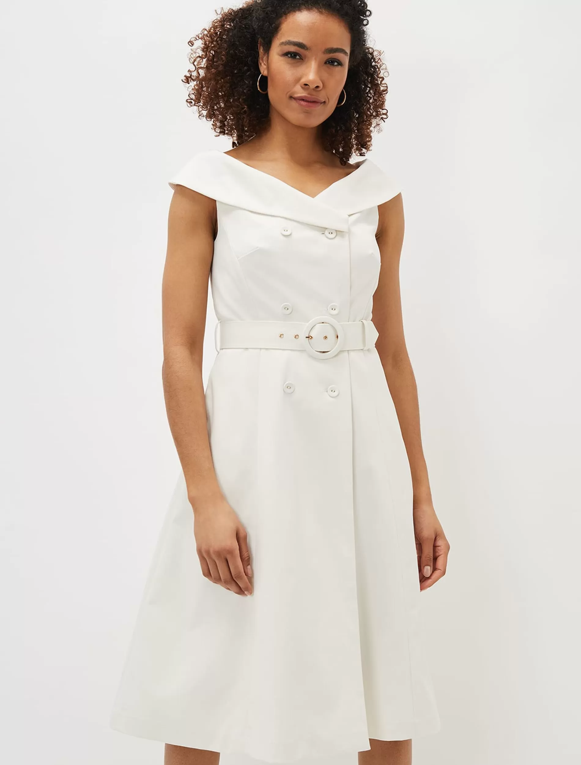 Phase Eight Felicity Double Breasted Midi Dress White Best