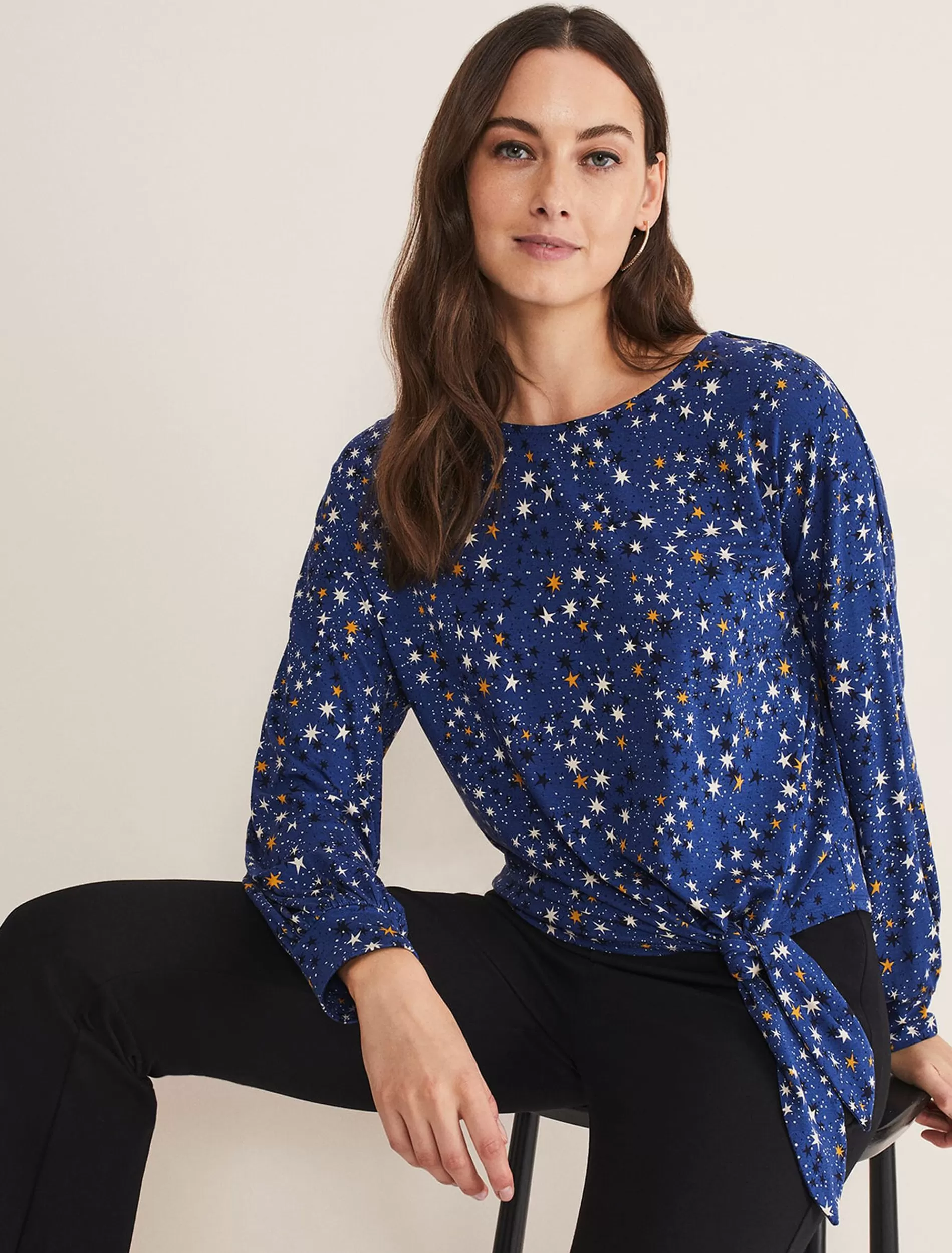 Phase Eight Felisity Star Tie Top Blue Sale