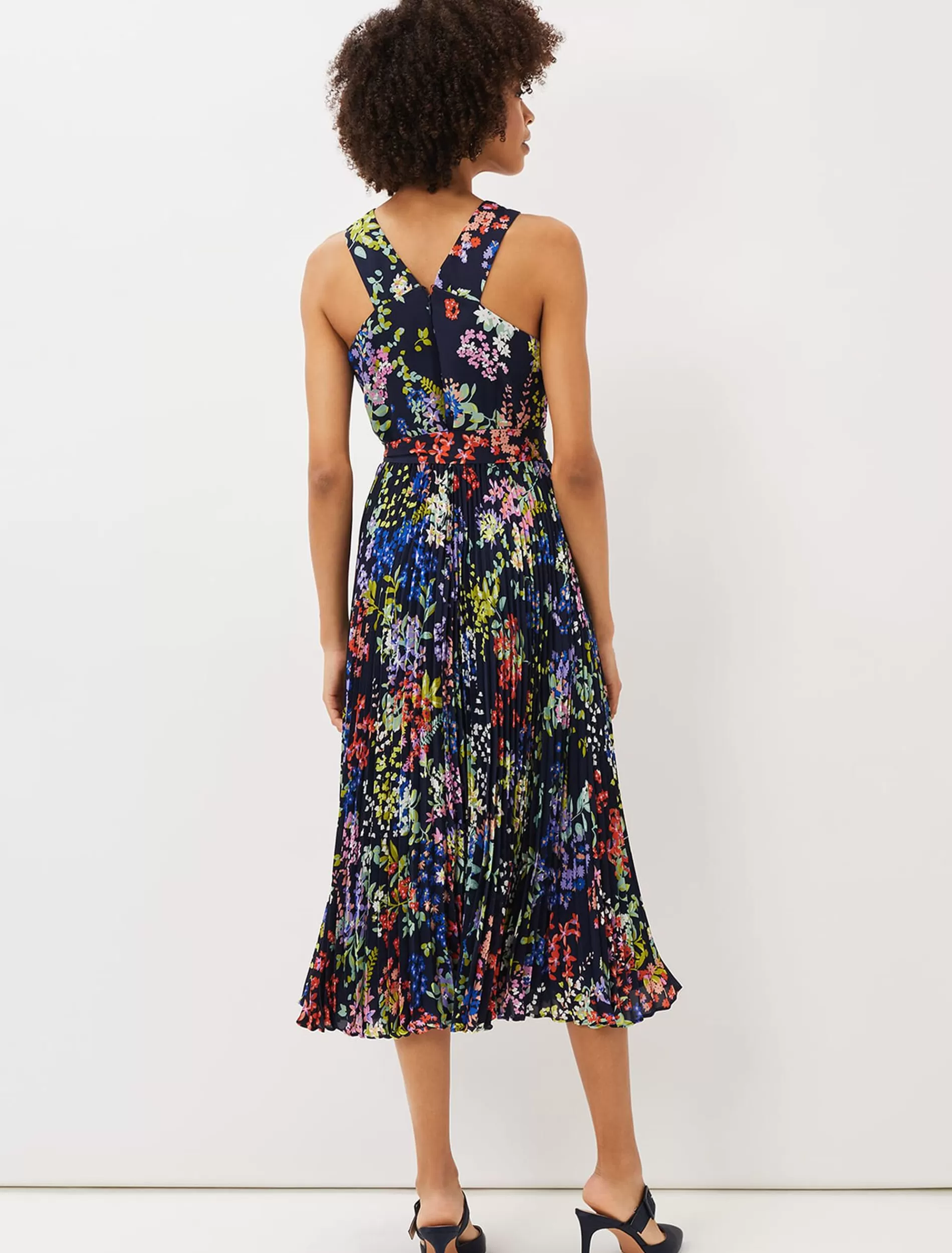 Phase Eight Fenella Pleated Floral Dress French Navy/Multi Online