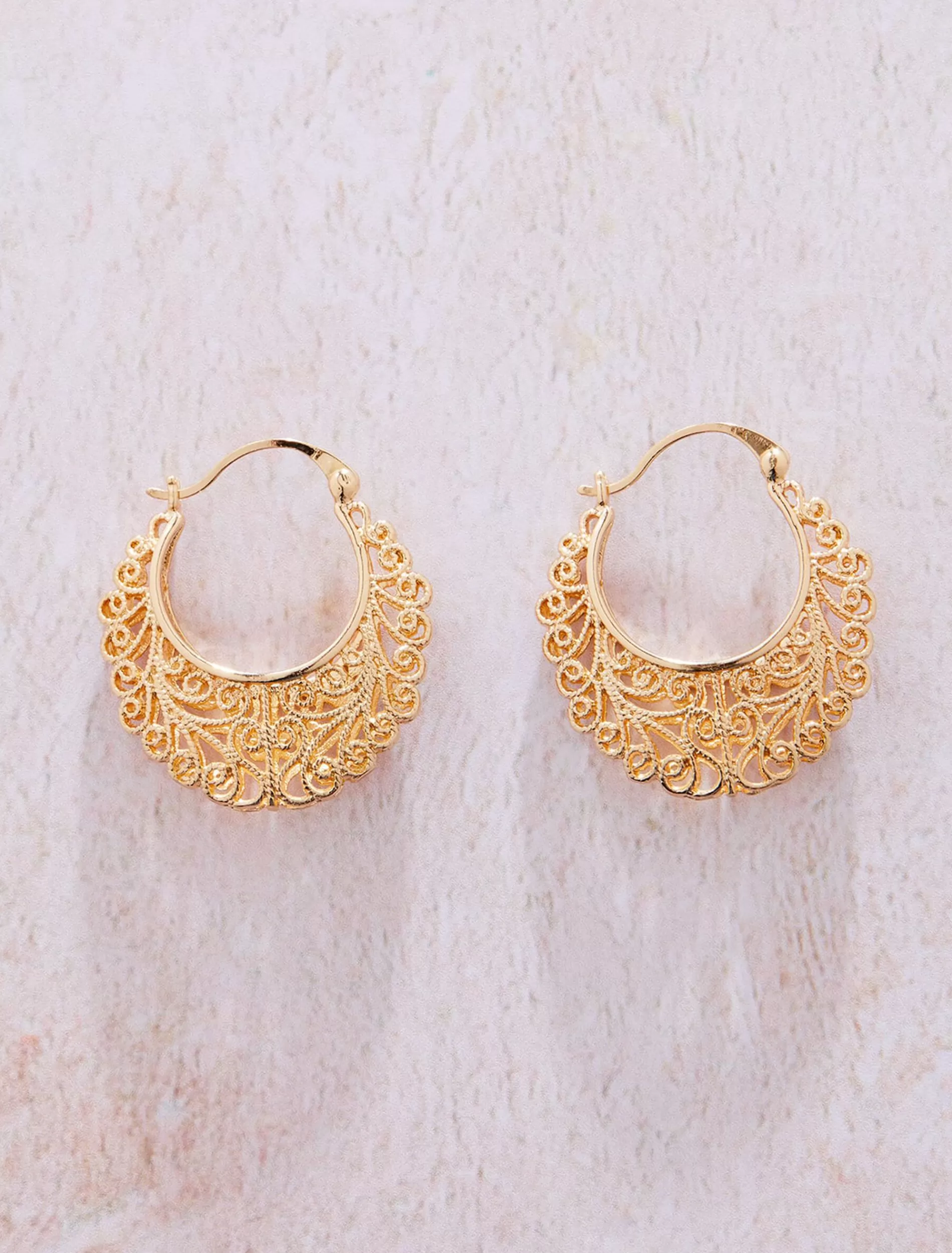 Phase Eight Filagree Hoop Earring Gold Outlet