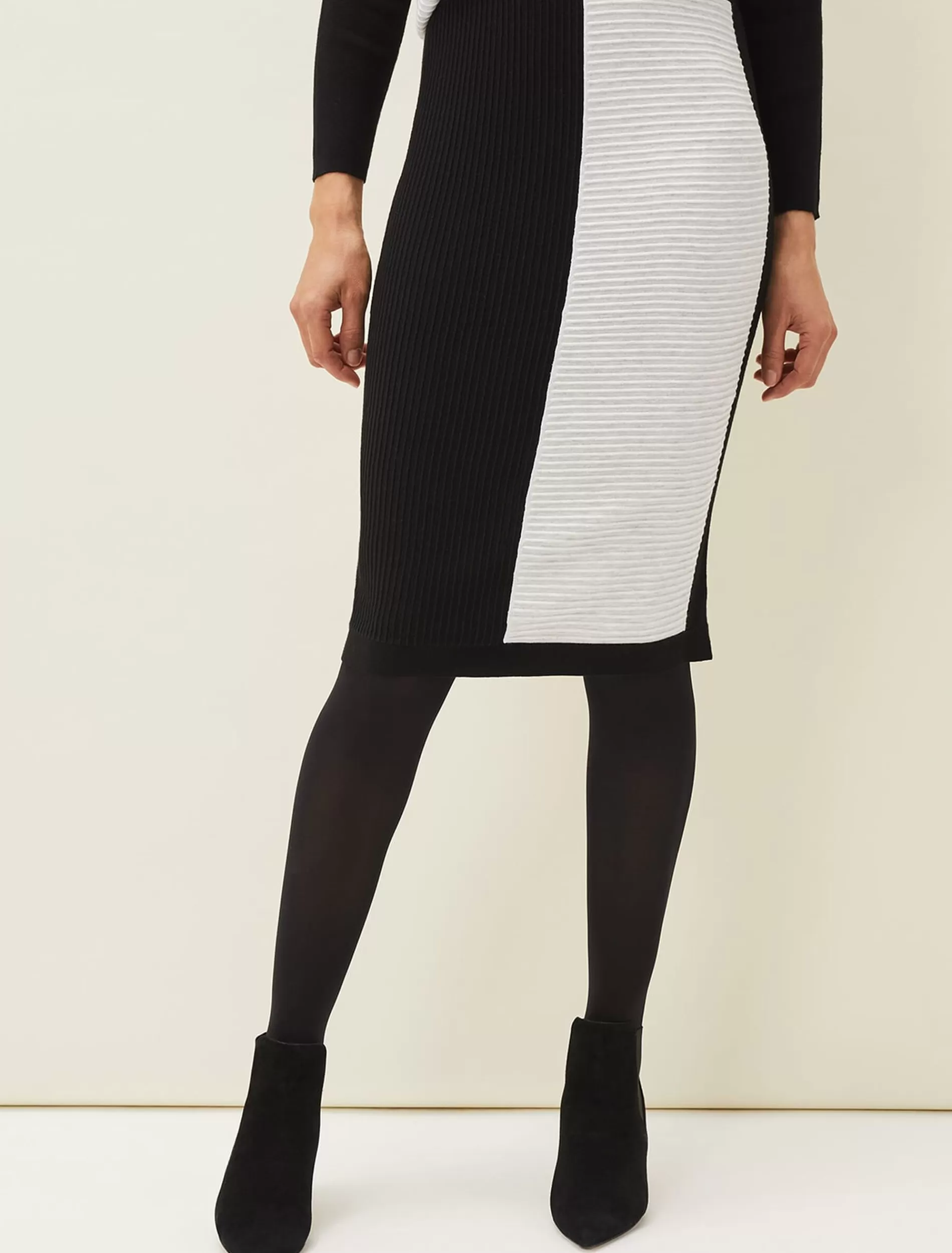 Phase Eight Flo Colourblock Knit Co Ord Skirt Black/Grey Shop