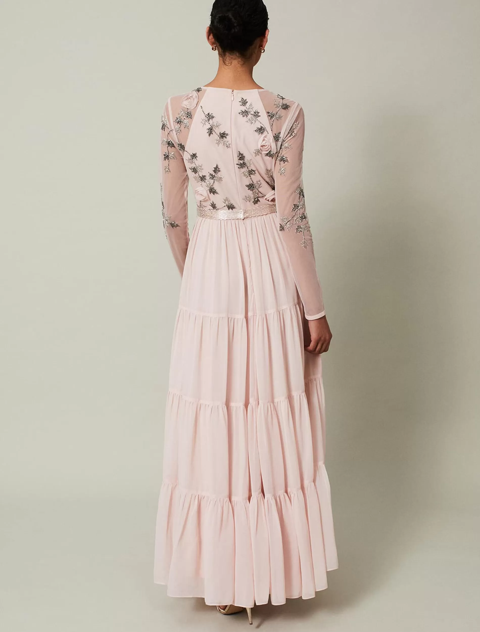 Phase Eight Florence Beaded Maxi Dress Antique Rose Outlet