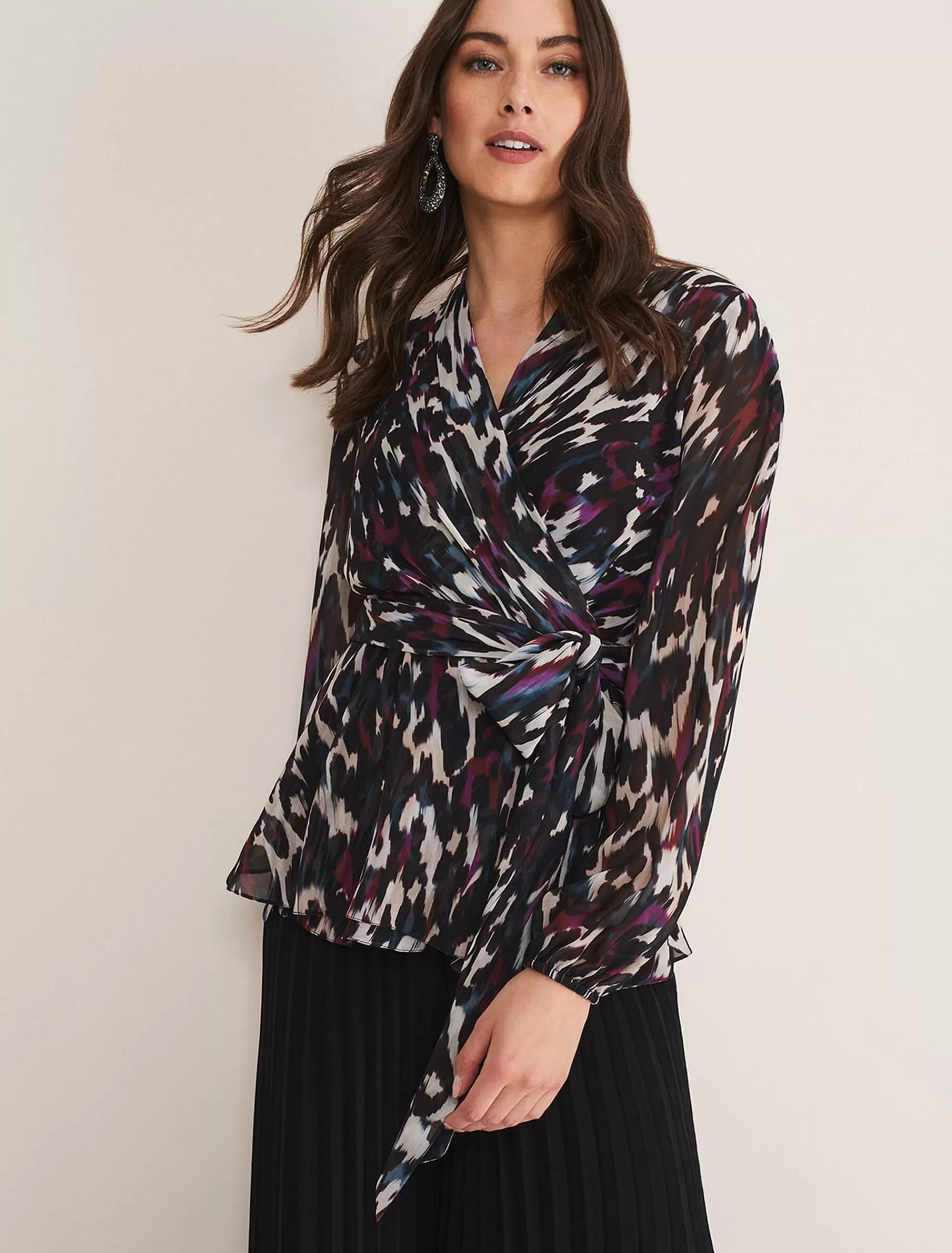 Phase Eight Florentine Printed Blouse Multi-Coloured New