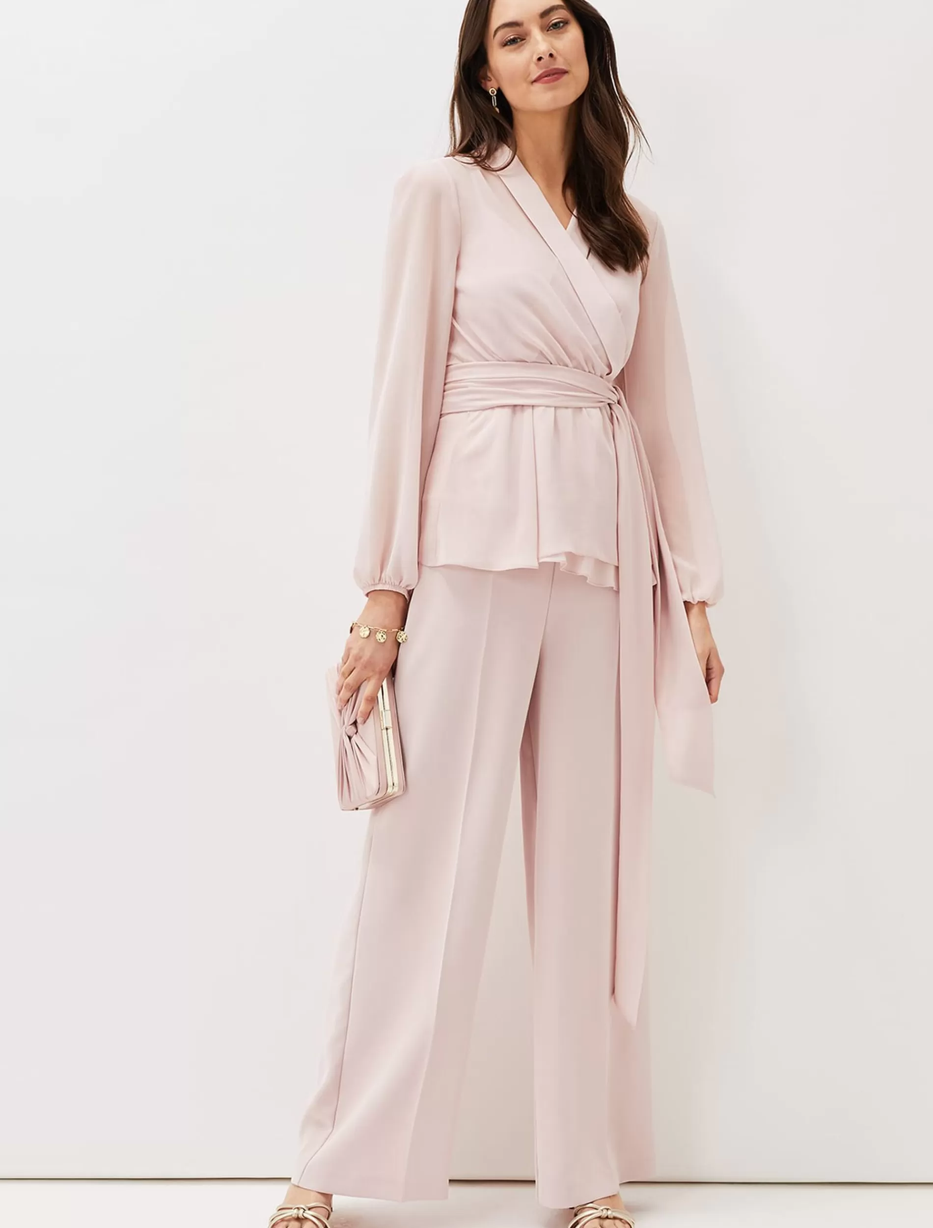 Phase Eight Florentine Wide Leg Co-Ord Trouser Antique Rose Best Sale