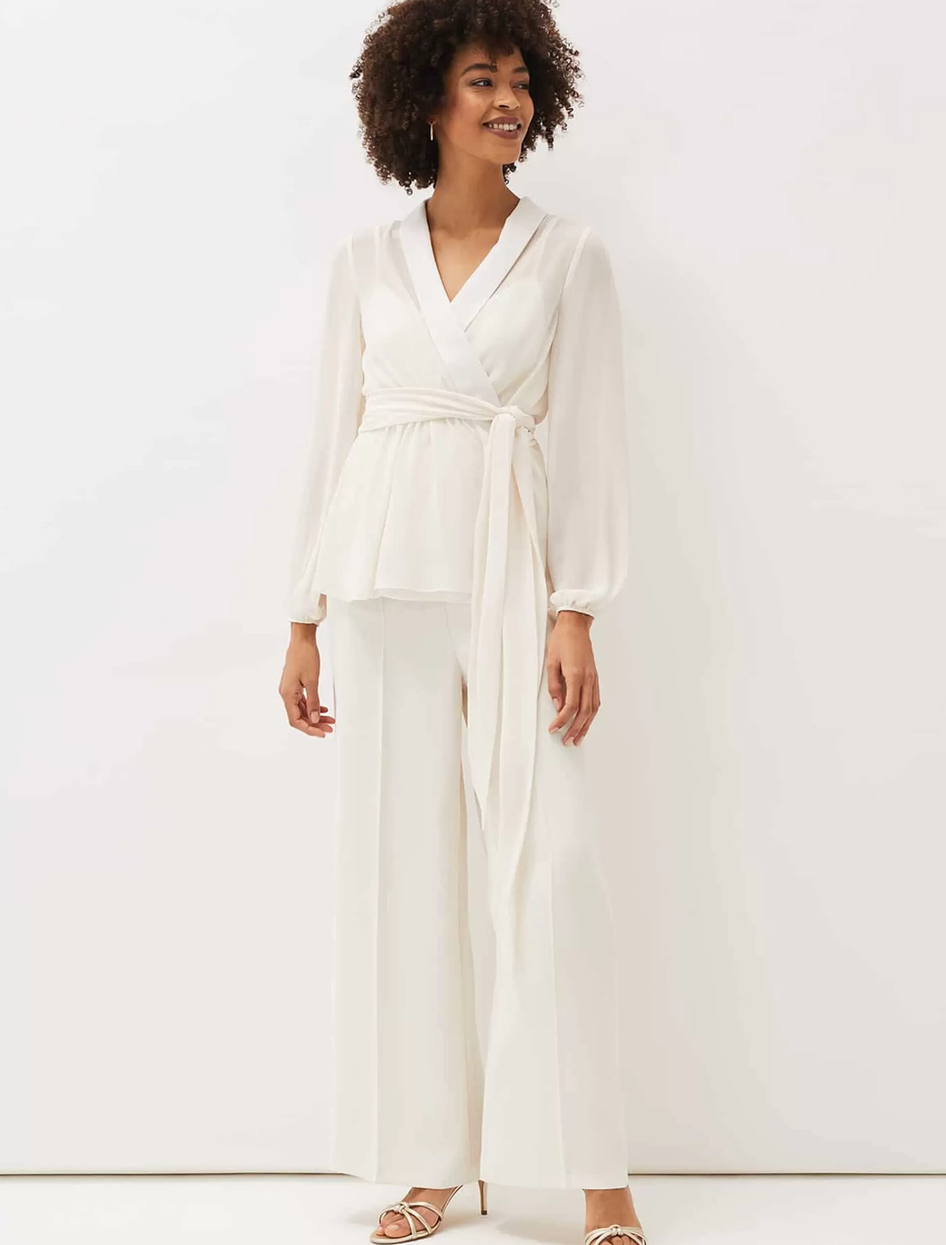 Phase Eight Florentine Wide Leg Trousers Buttermilk Cheap