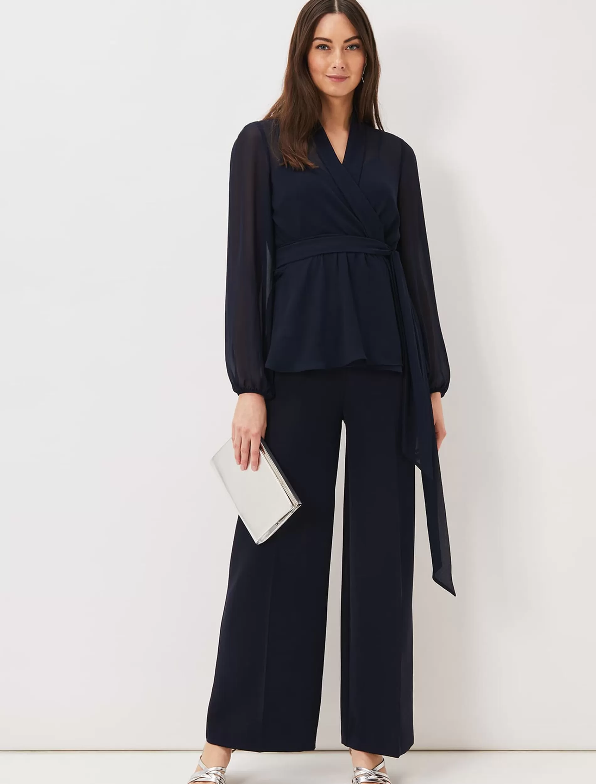 Phase Eight Florentine Wide Leg Trousers Navy Best Sale