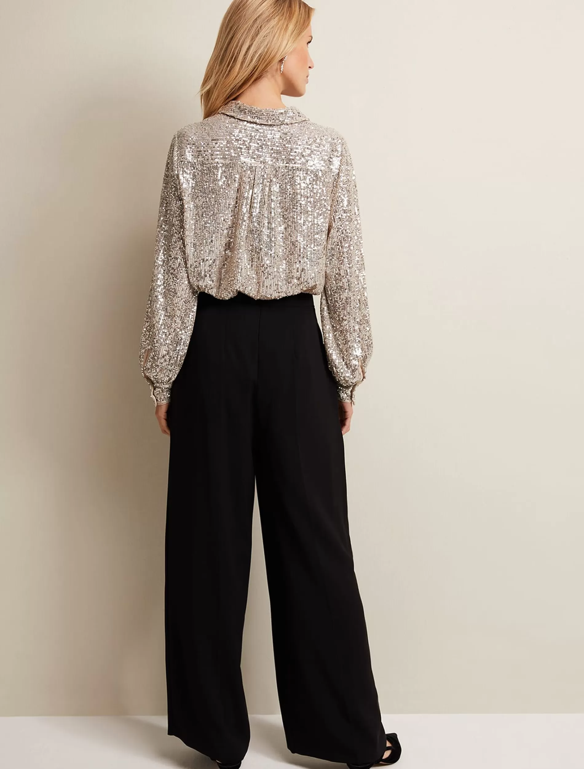 Phase Eight Florentine Wide Leg Trousers Black Cheap