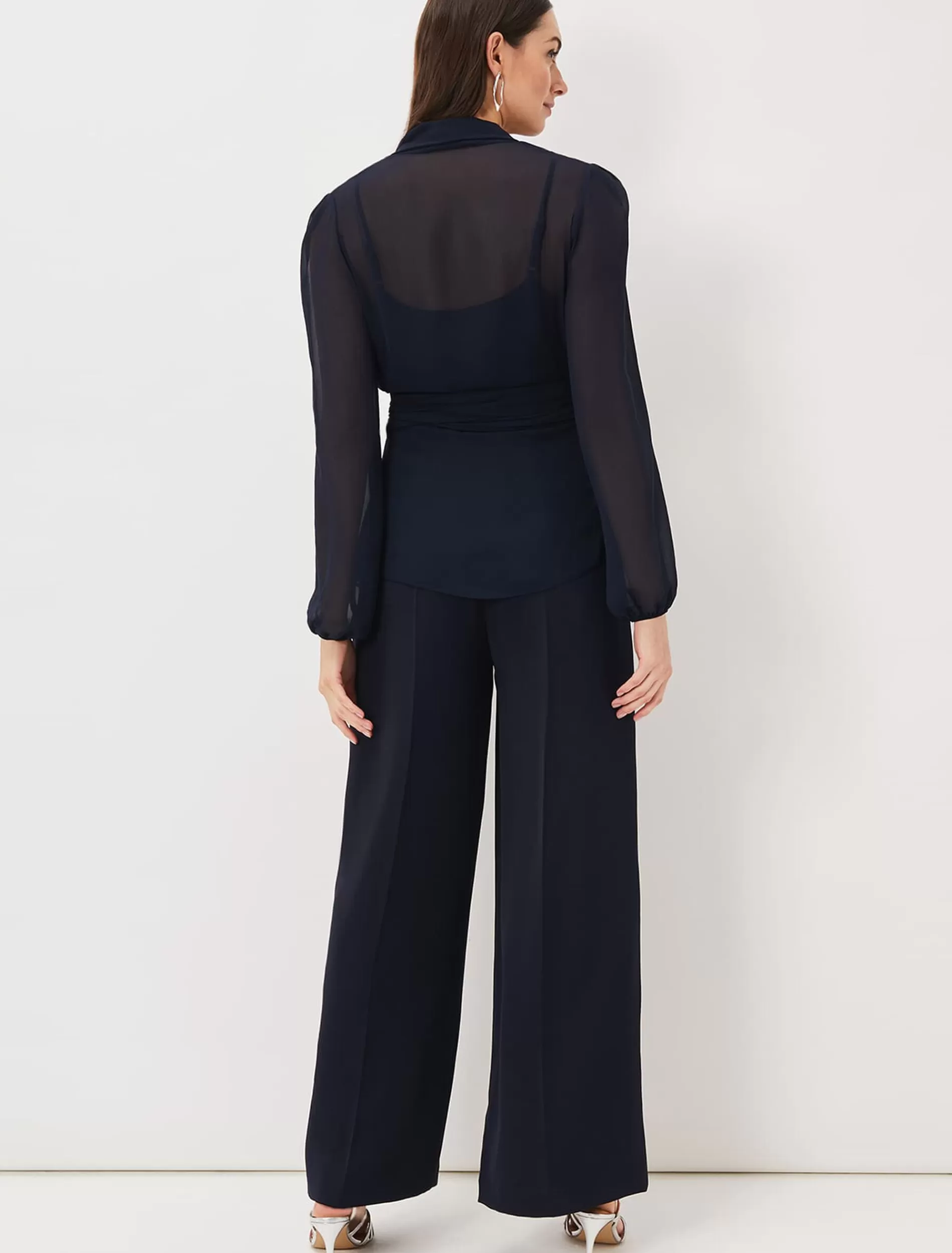 Phase Eight Florentine Wide Leg Trousers Navy Best Sale