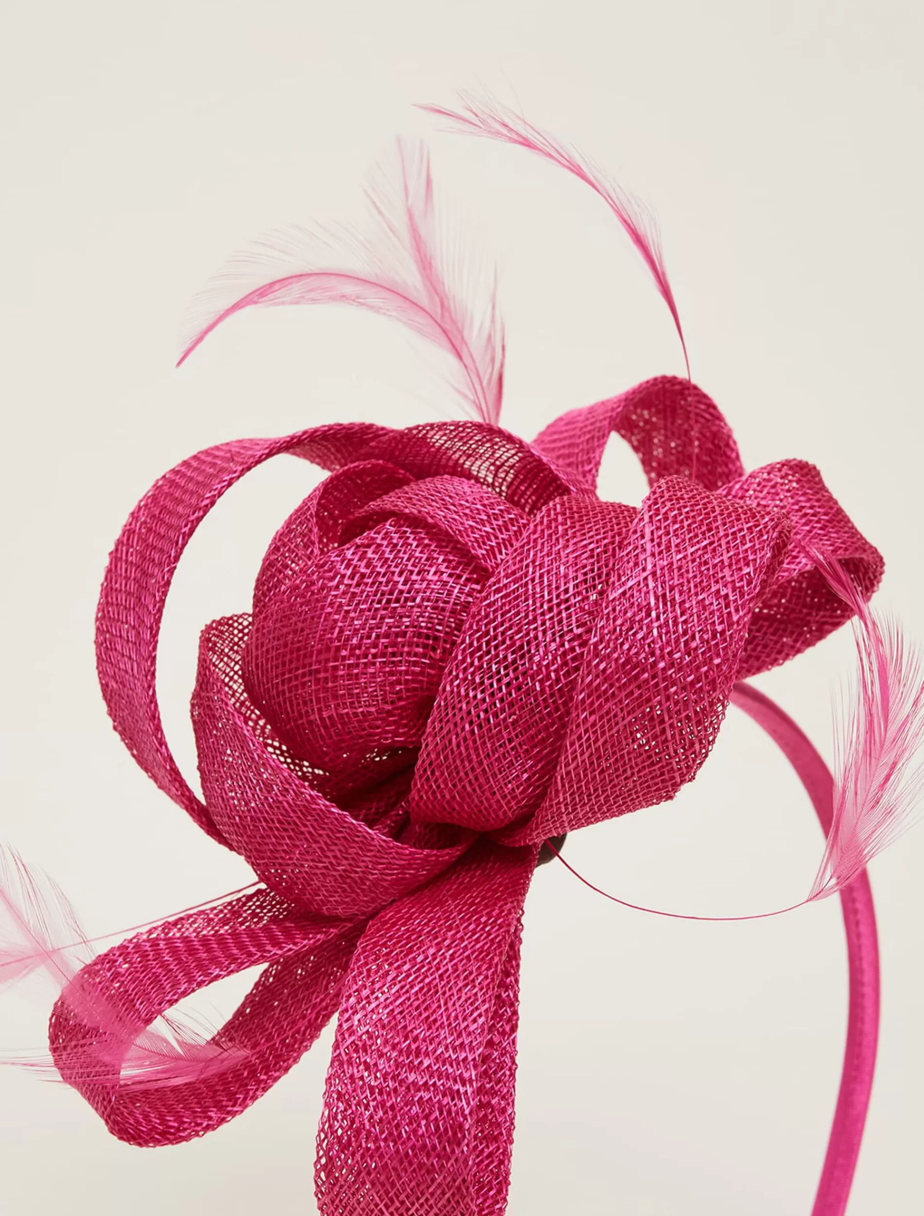 Phase Eight Flower And Feather Headband Neon Pink Cheap