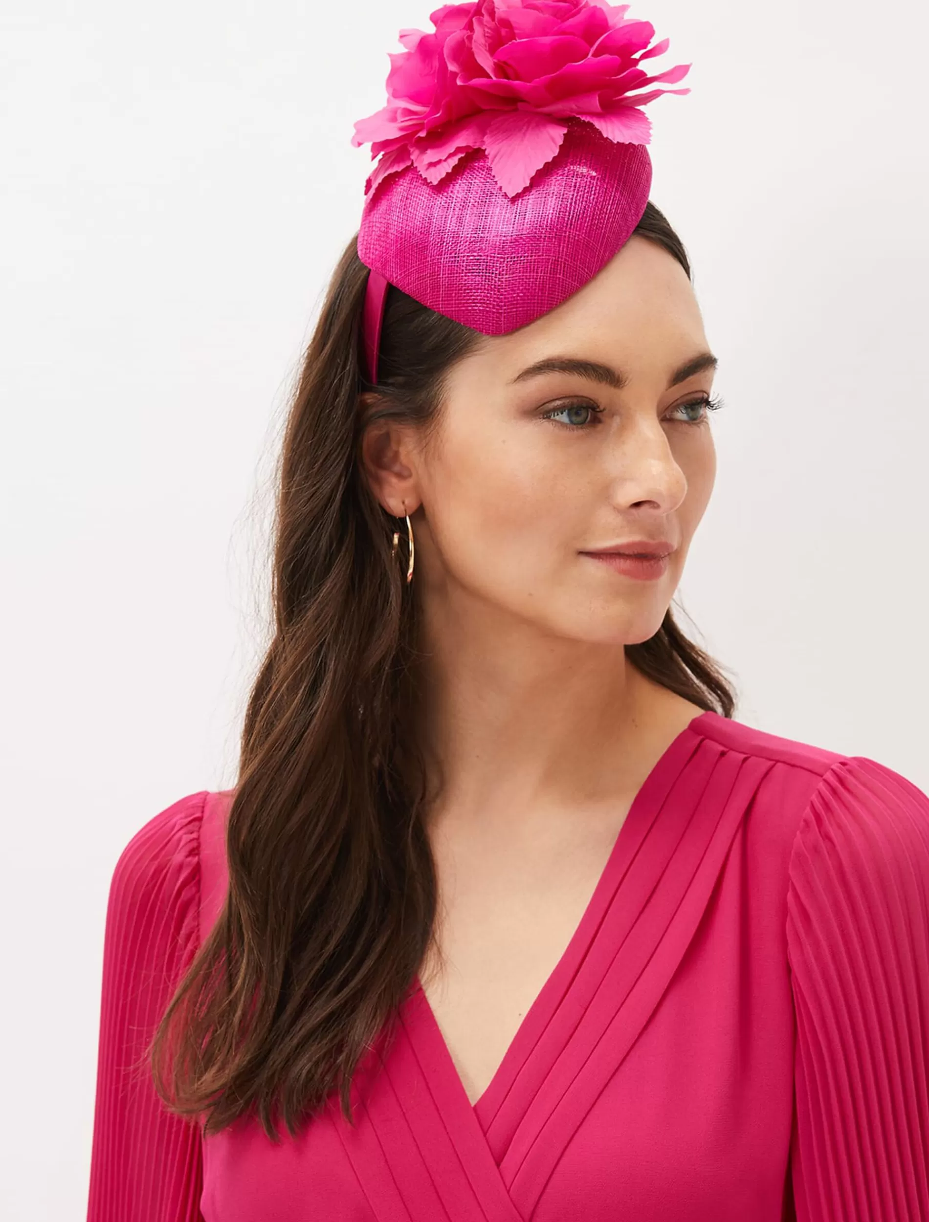 Phase Eight Flower Detail Pillbox Fascinator Magenta Cheap