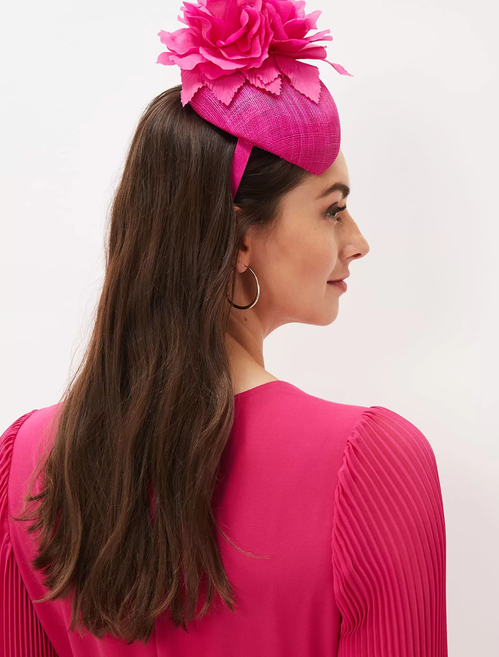 Phase Eight Flower Detail Pillbox Fascinator Magenta Cheap