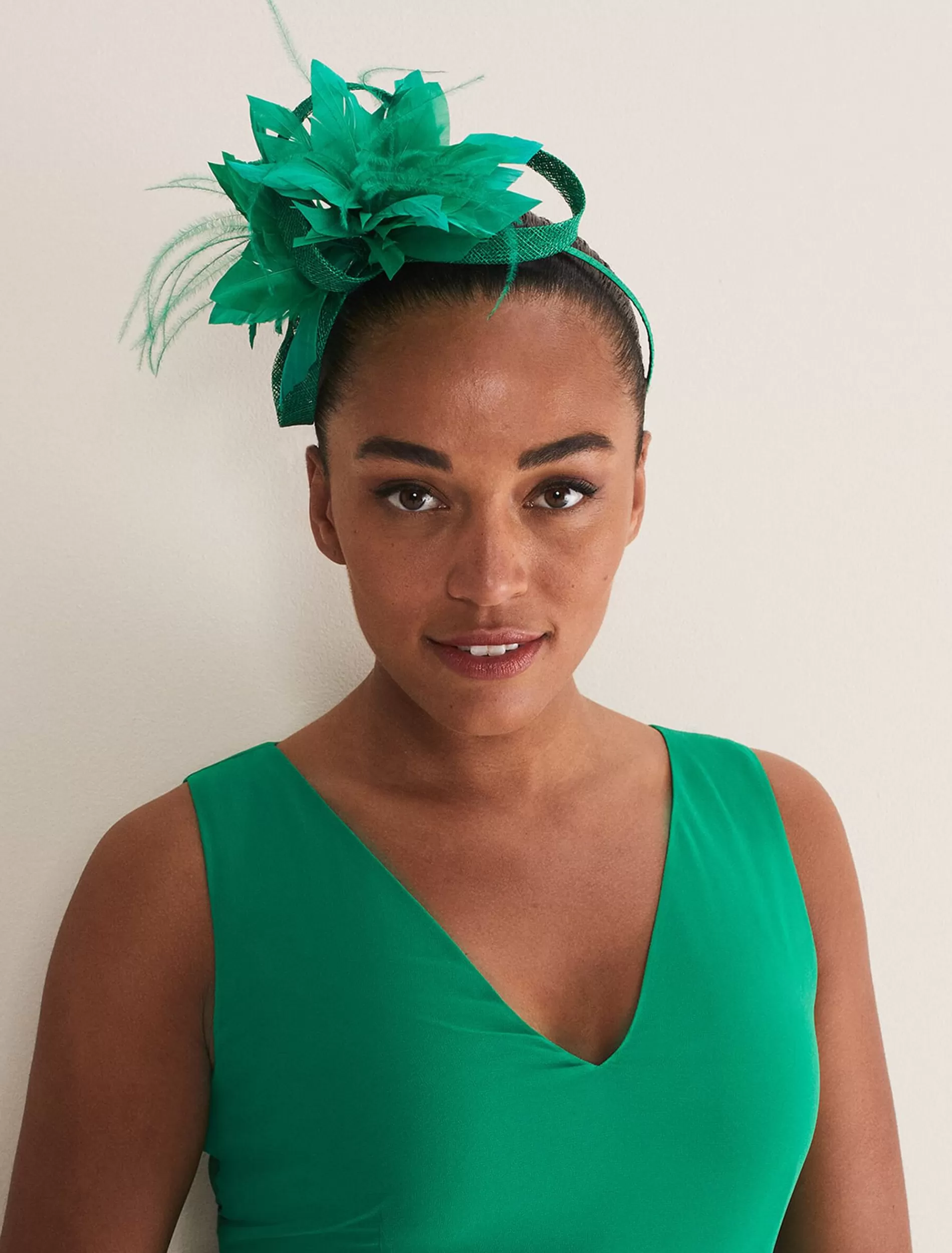 Phase Eight Flower Headband Green Clearance
