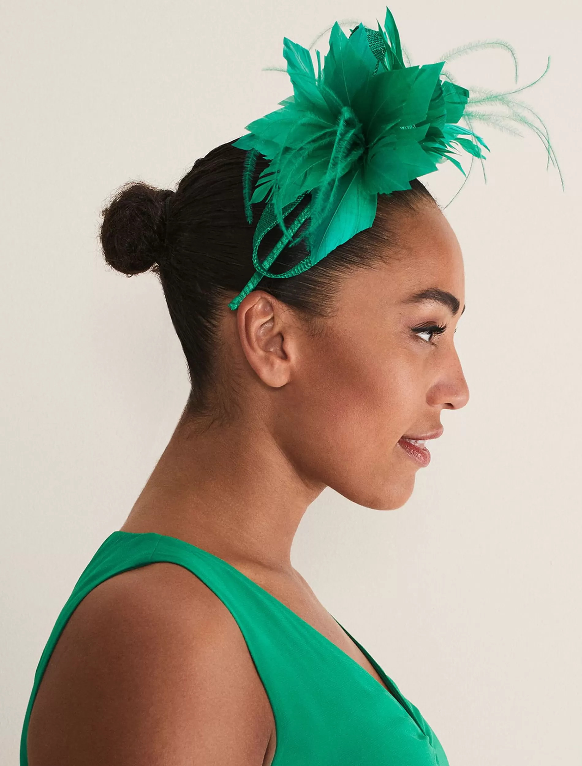 Phase Eight Flower Headband Green Clearance