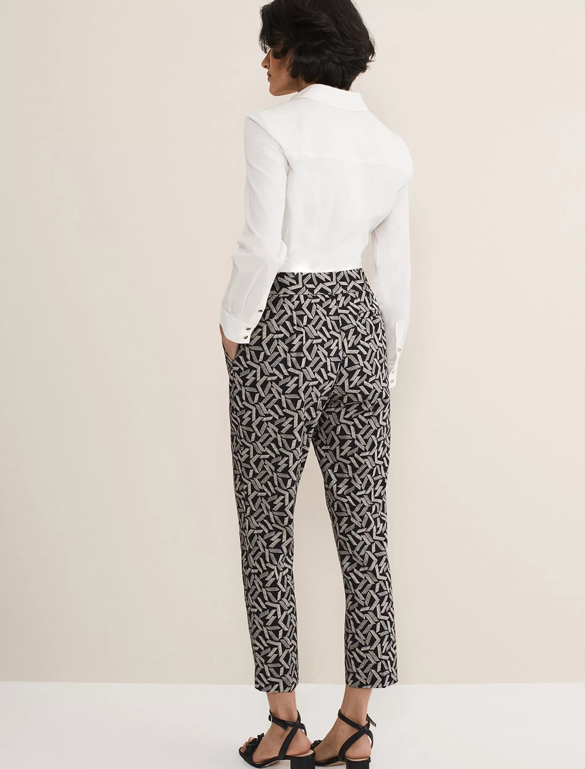 Phase Eight Fran Cigarette Trousers Black/Stone Clearance