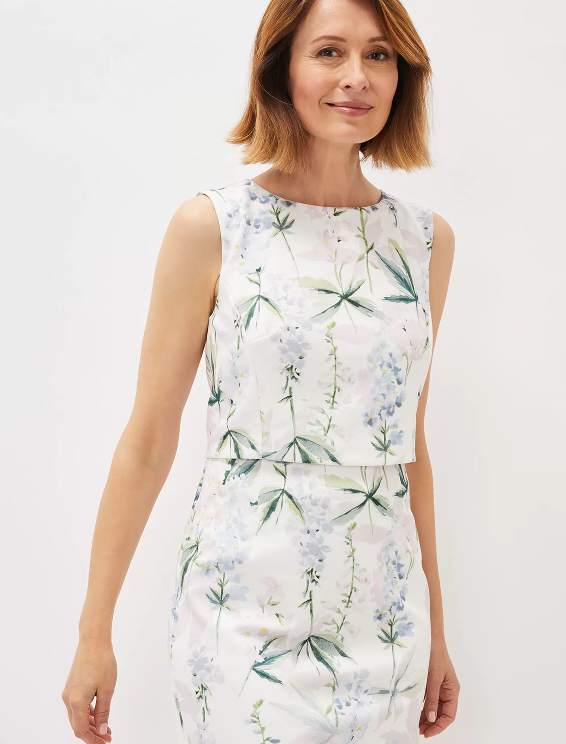 Phase Eight Francine Double Layer Scuba Dress Ivory Multi Cheap
