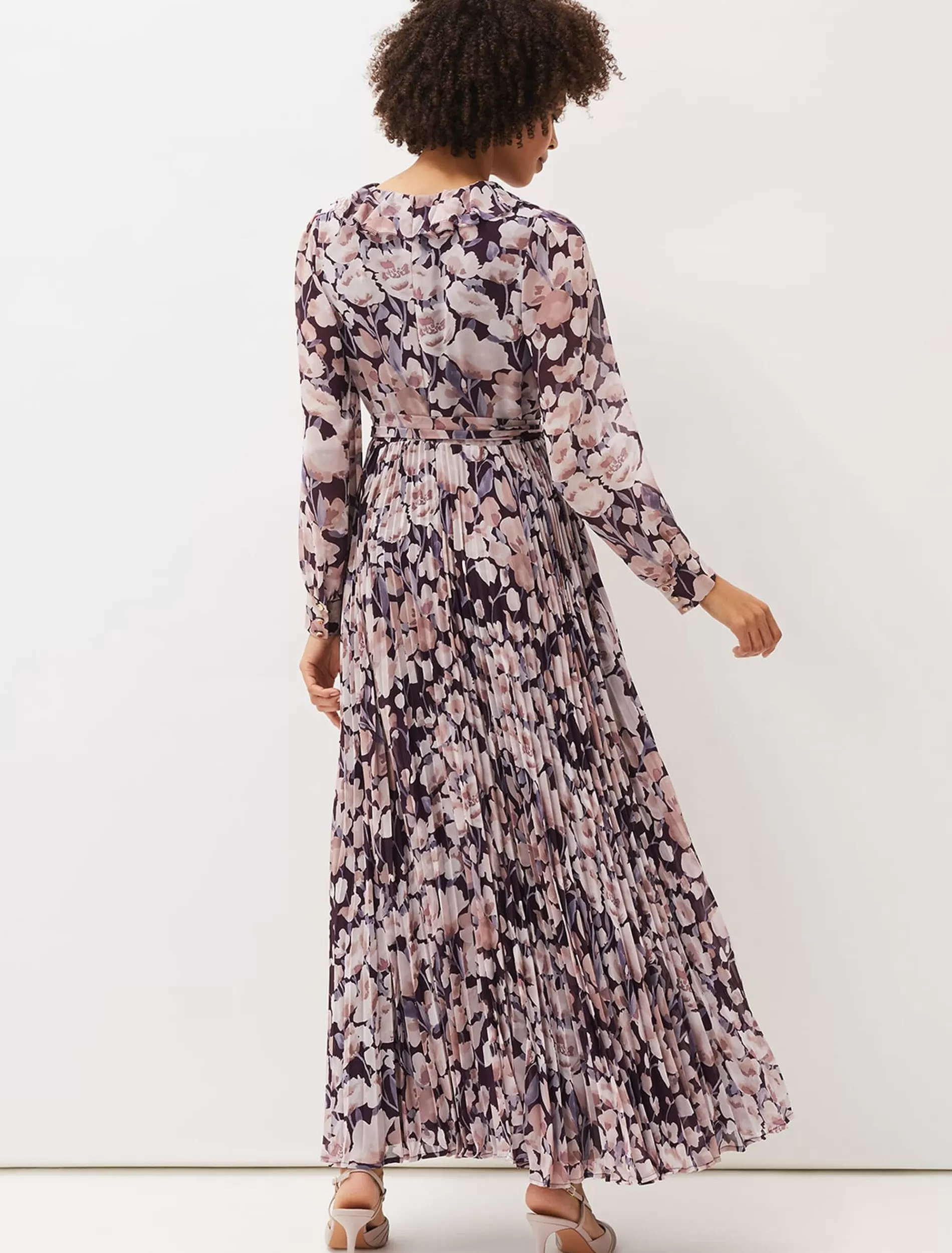 Phase Eight Fredrika Floral Pleated Maxi Dress Multi-Coloured Outlet