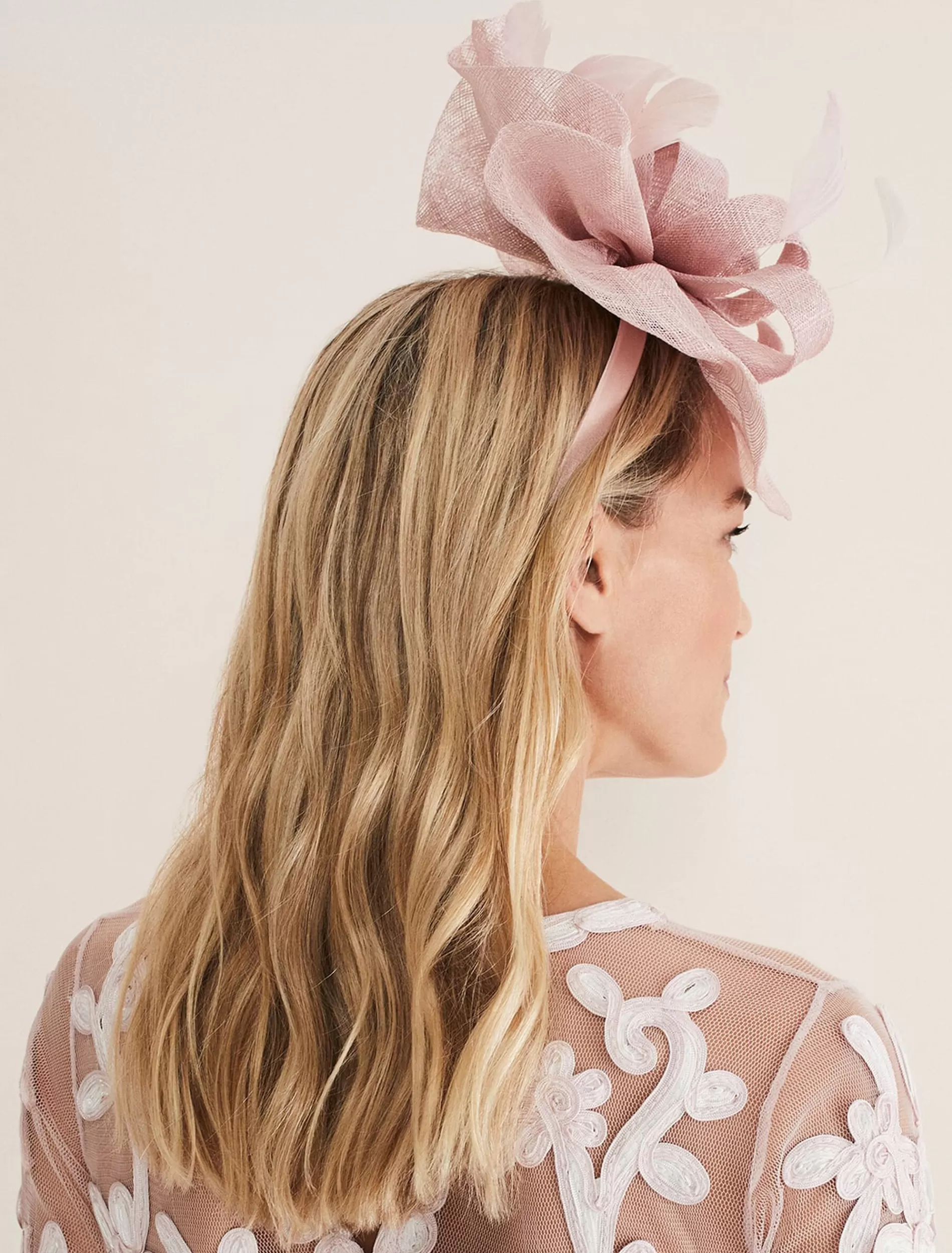 Phase Eight Freeform Bow Disc Fascinator Antique Rose Cheap