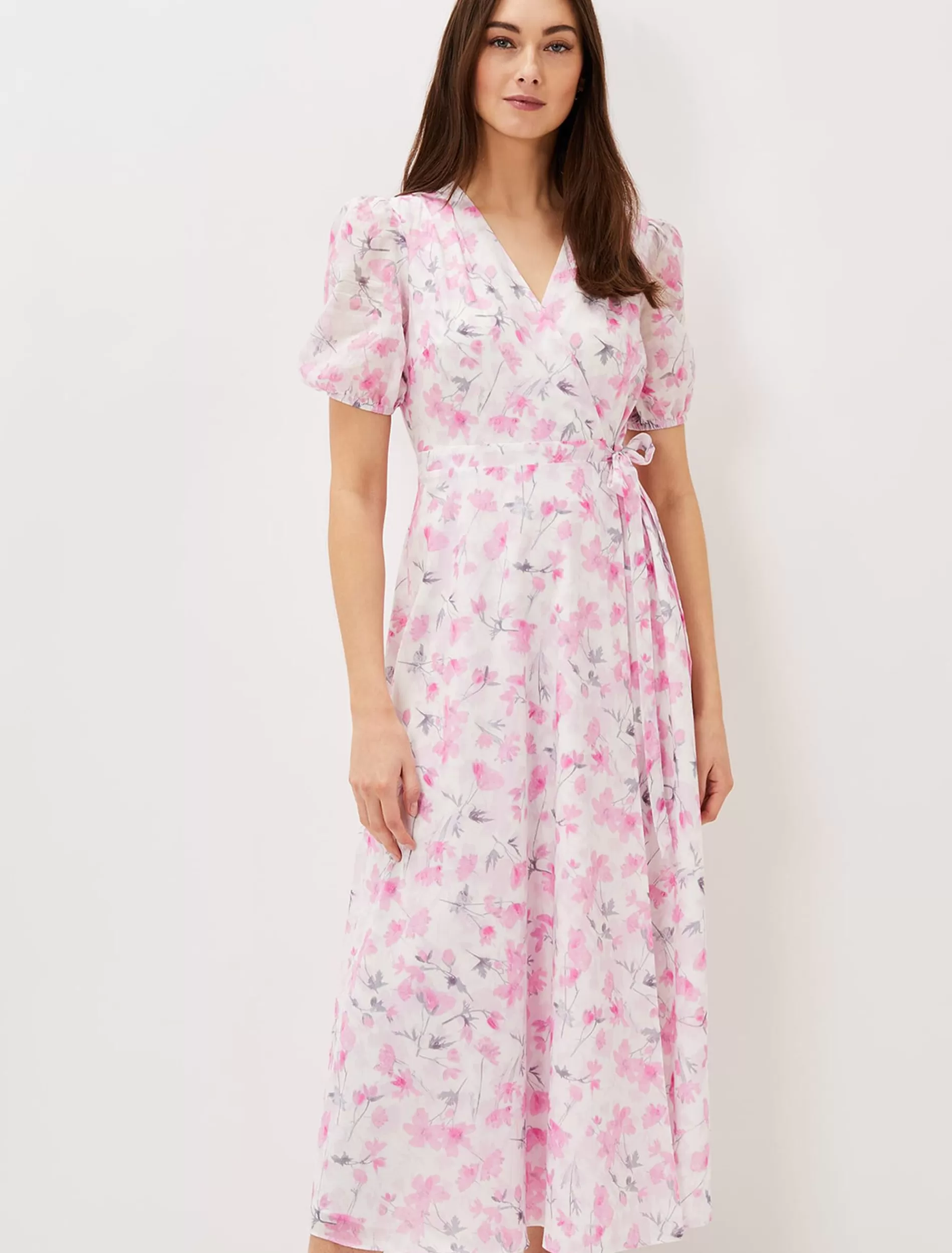 Phase Eight Gabriella Floral Wrap Dress Pink Multi Online