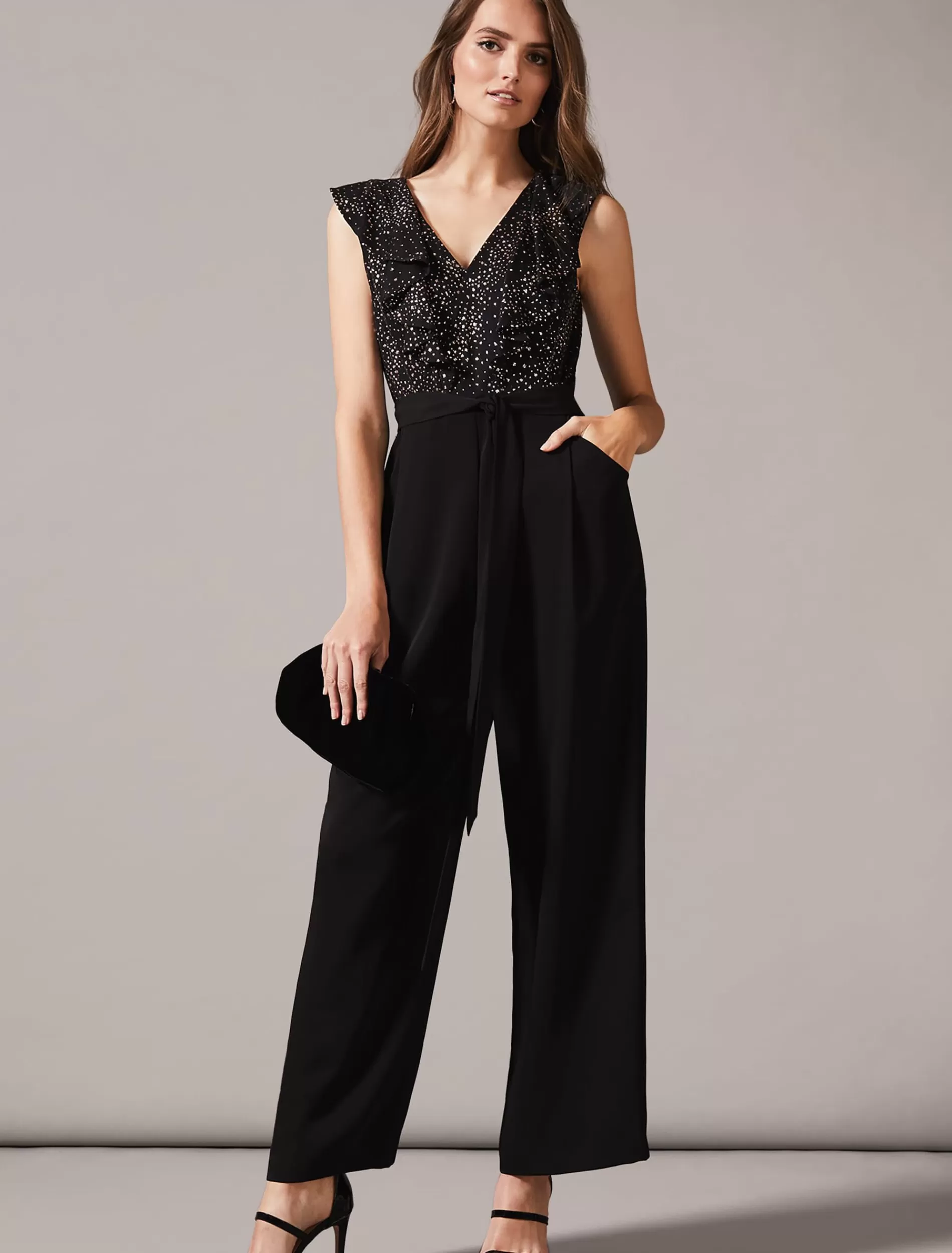 Phase Eight Garcia Star Print Jumpsuit Black Discount