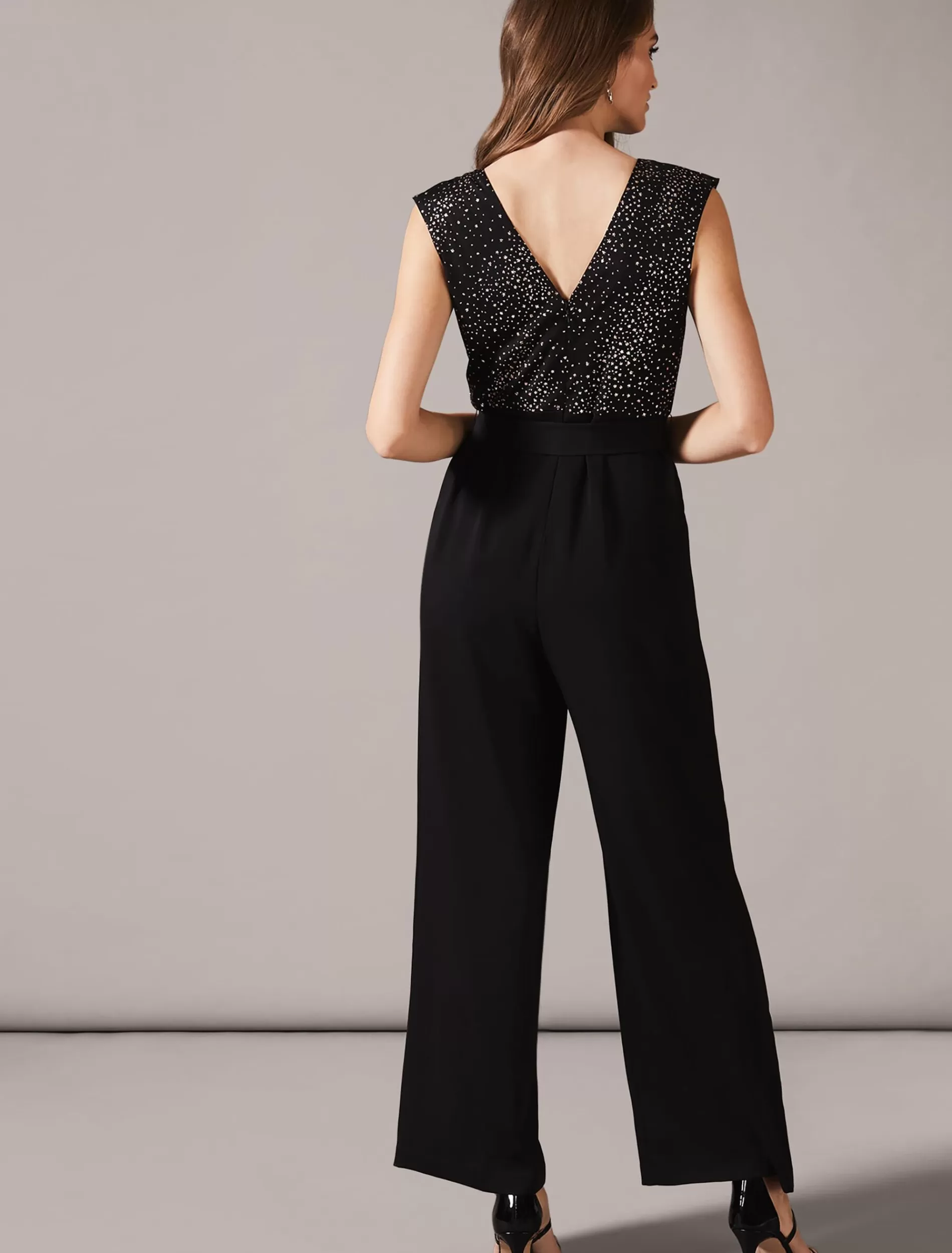 Phase Eight Garcia Star Print Jumpsuit Black Discount