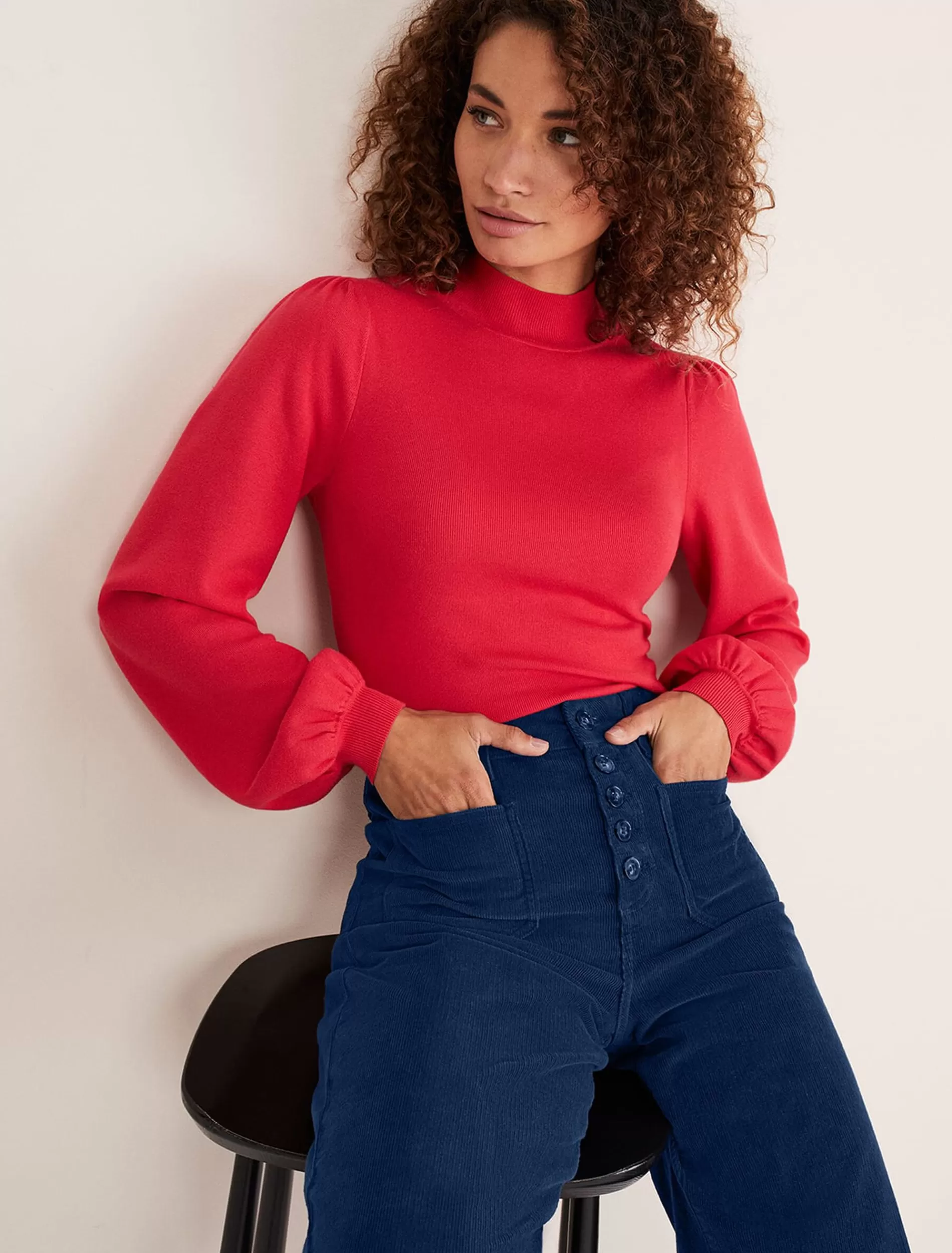 Phase Eight Gemma Balloon Sleeve Fine Knit Jumper Hot Pink Online