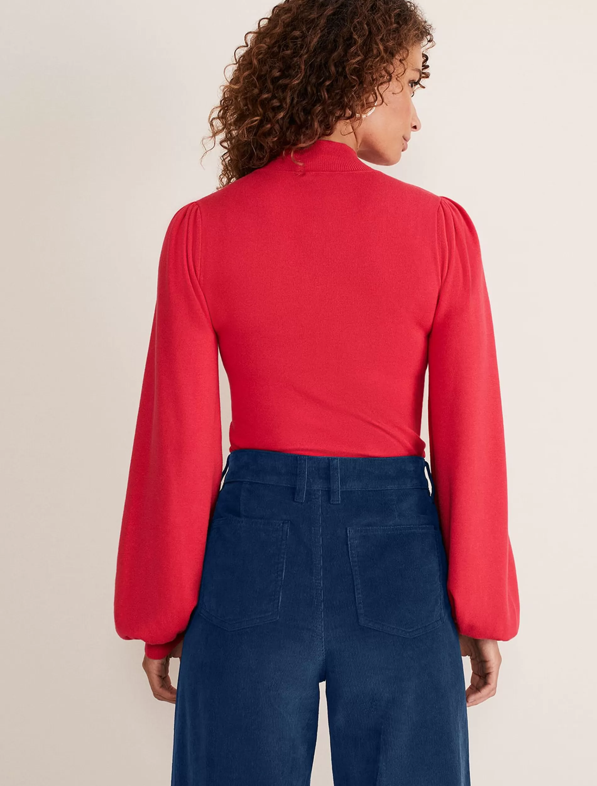 Phase Eight Gemma Balloon Sleeve Fine Knit Jumper Hot Pink Online