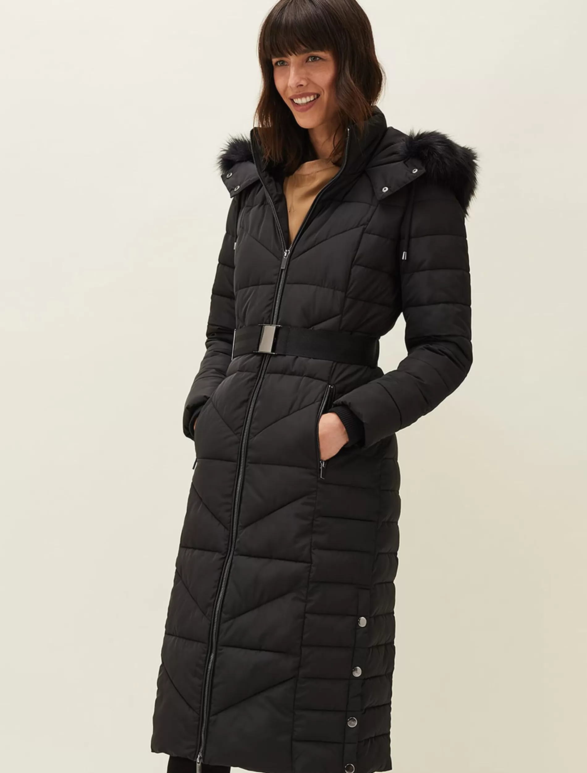 Phase Eight Georgie Maxi Puffer Coat Black Sale