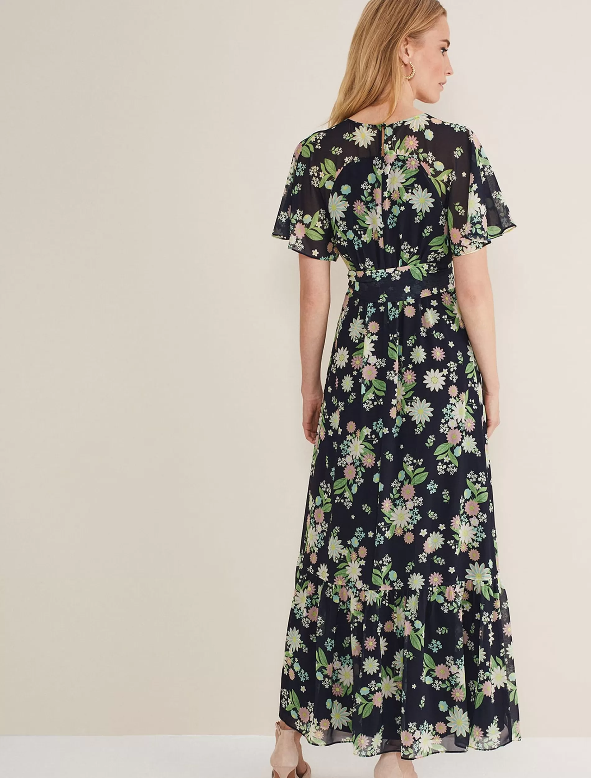 Phase Eight Georgie Tiered Maxi Dress Navy/Multi Online