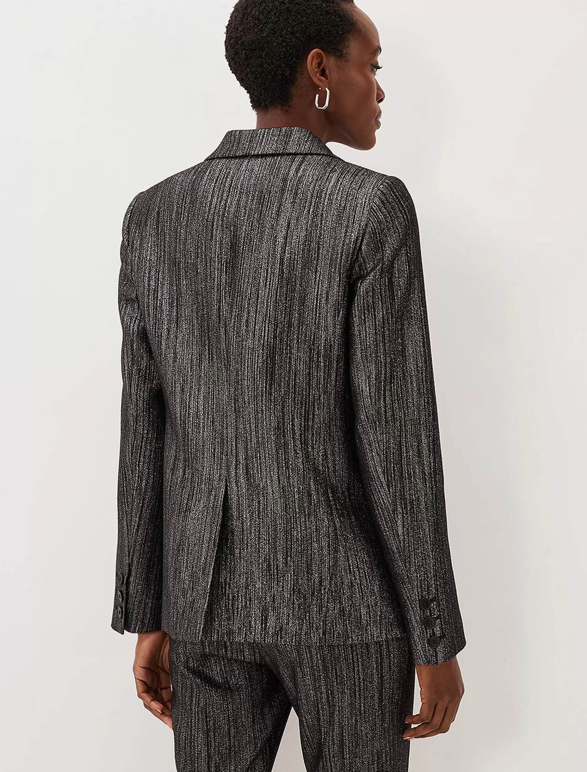 Phase Eight Geri Glitter Jacket Black/Silver Best
