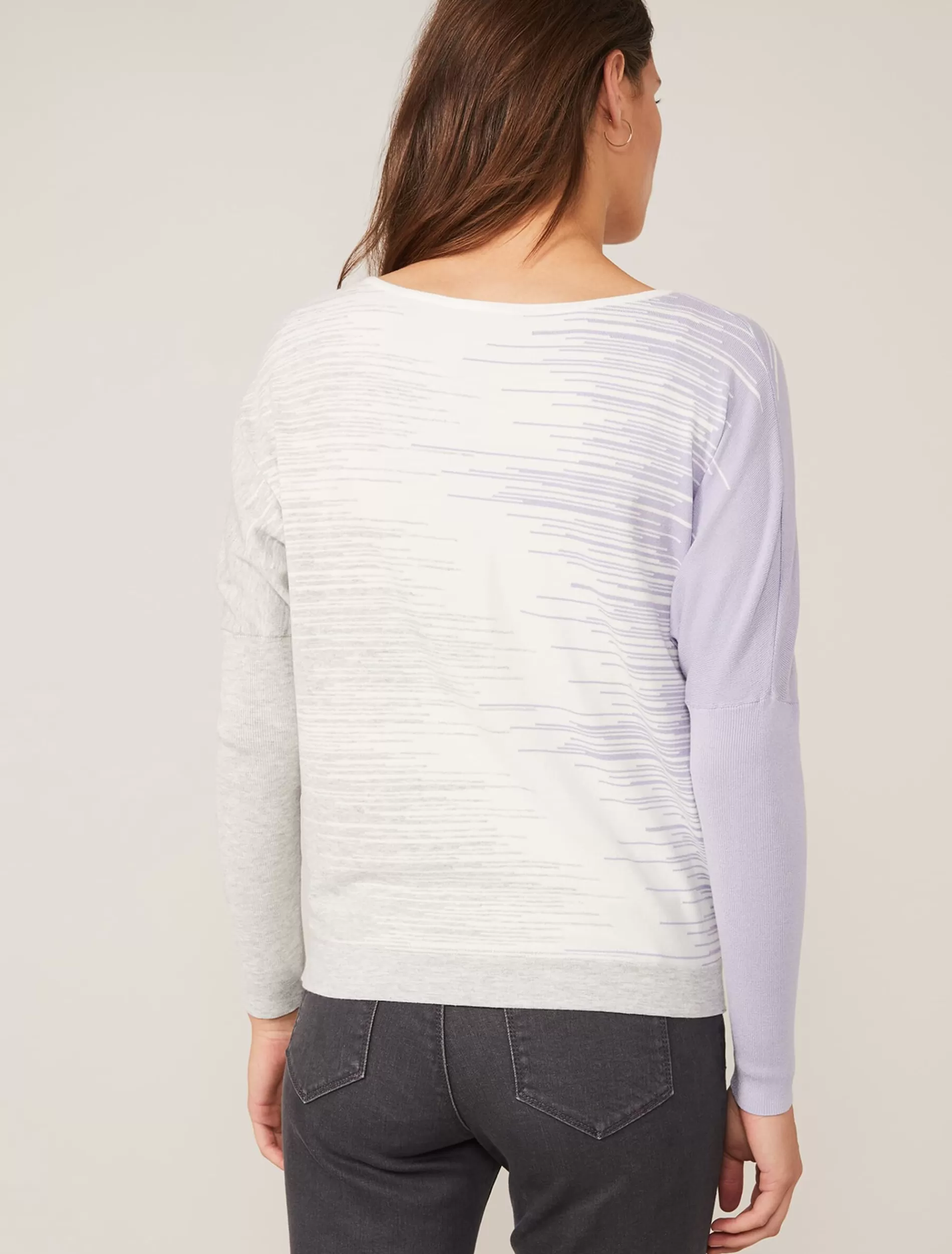 Phase Eight Ghislain Linear Intarsia Knit Soft Blue Best