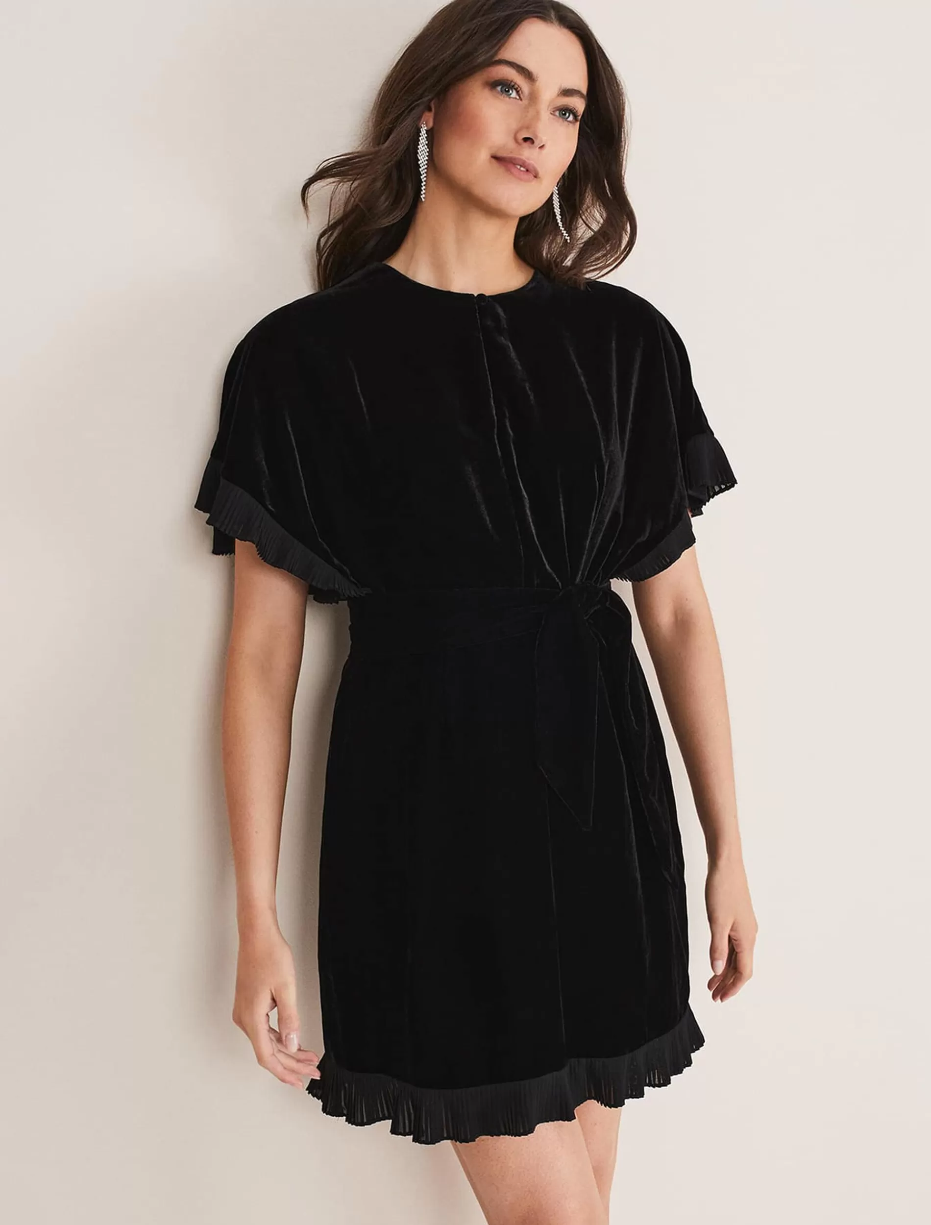 Phase Eight Gianna Velvet Dress Black Clearance