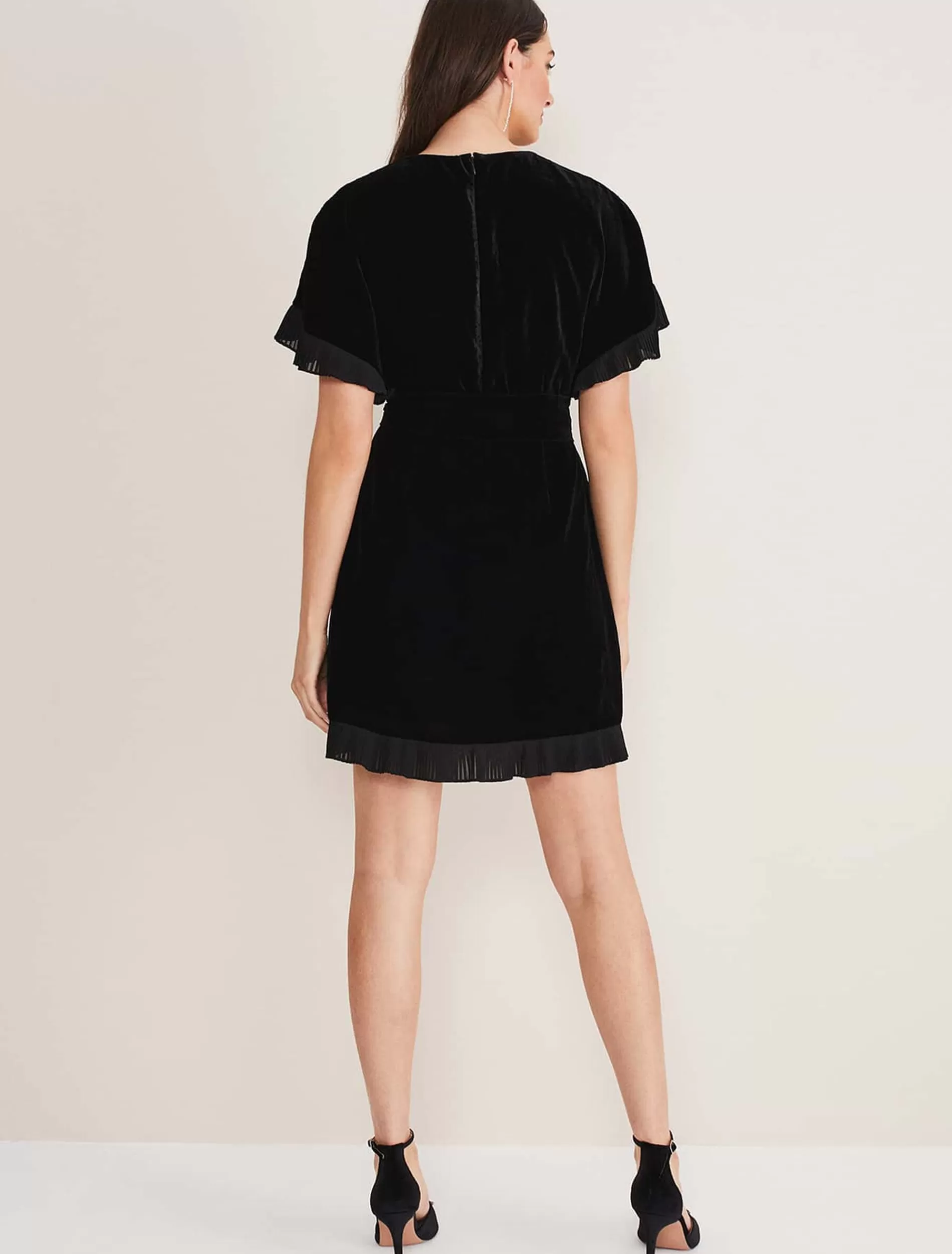 Phase Eight Gianna Velvet Dress Black Clearance