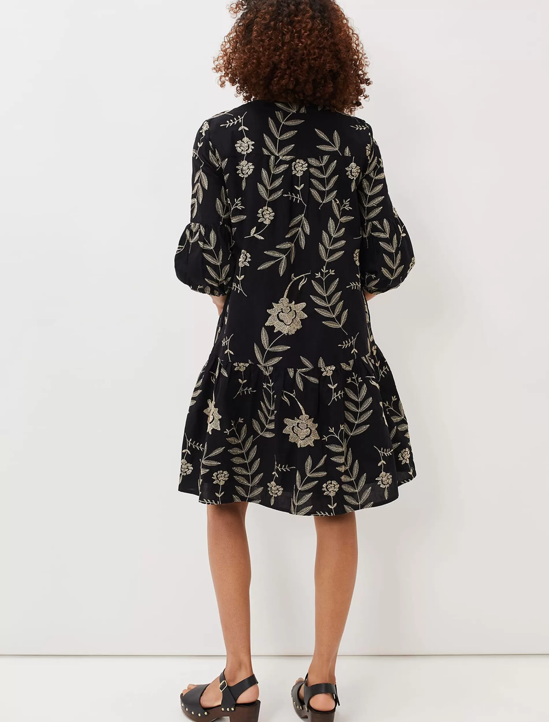 Phase Eight Gina Embroidered Dress Black/Stone Fashion