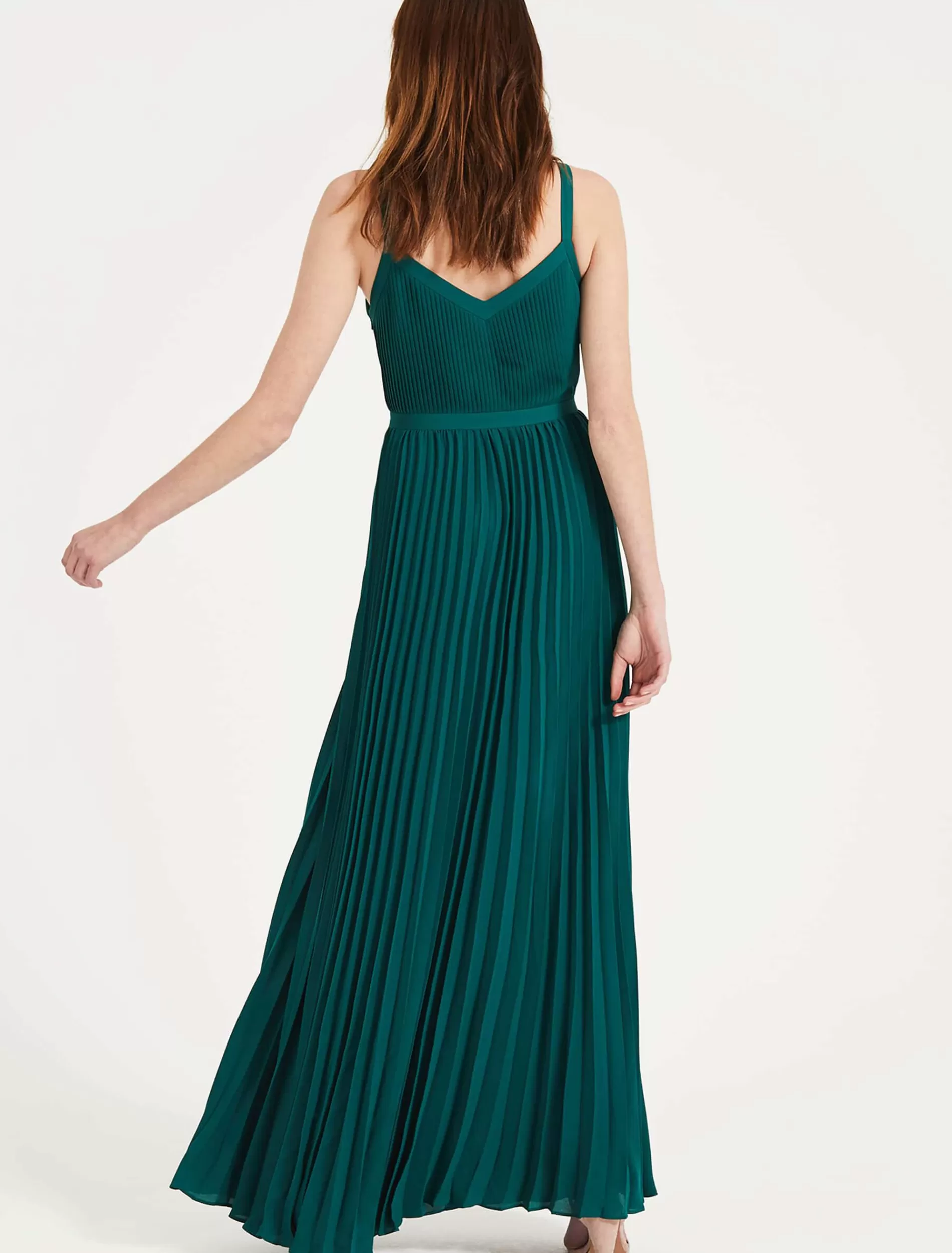 Phase Eight Giovanna Pleated Maxi Dress Jade Outlet