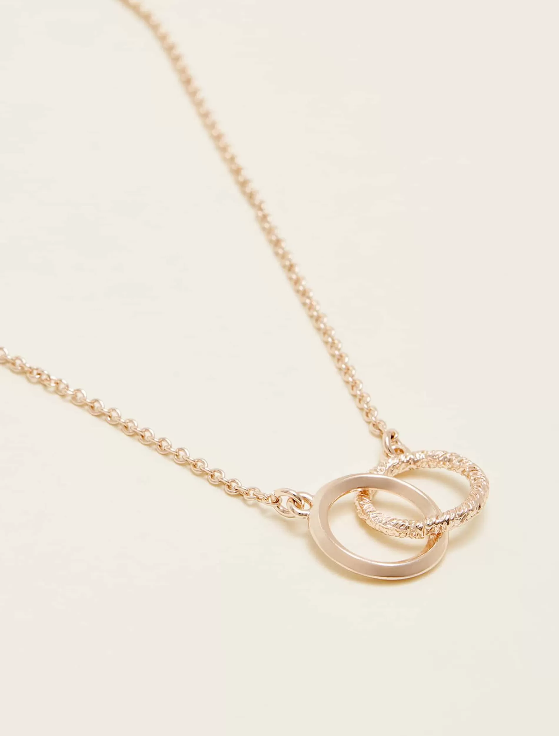 Phase Eight Gold Two Ring Necklace Rose Gold Outlet