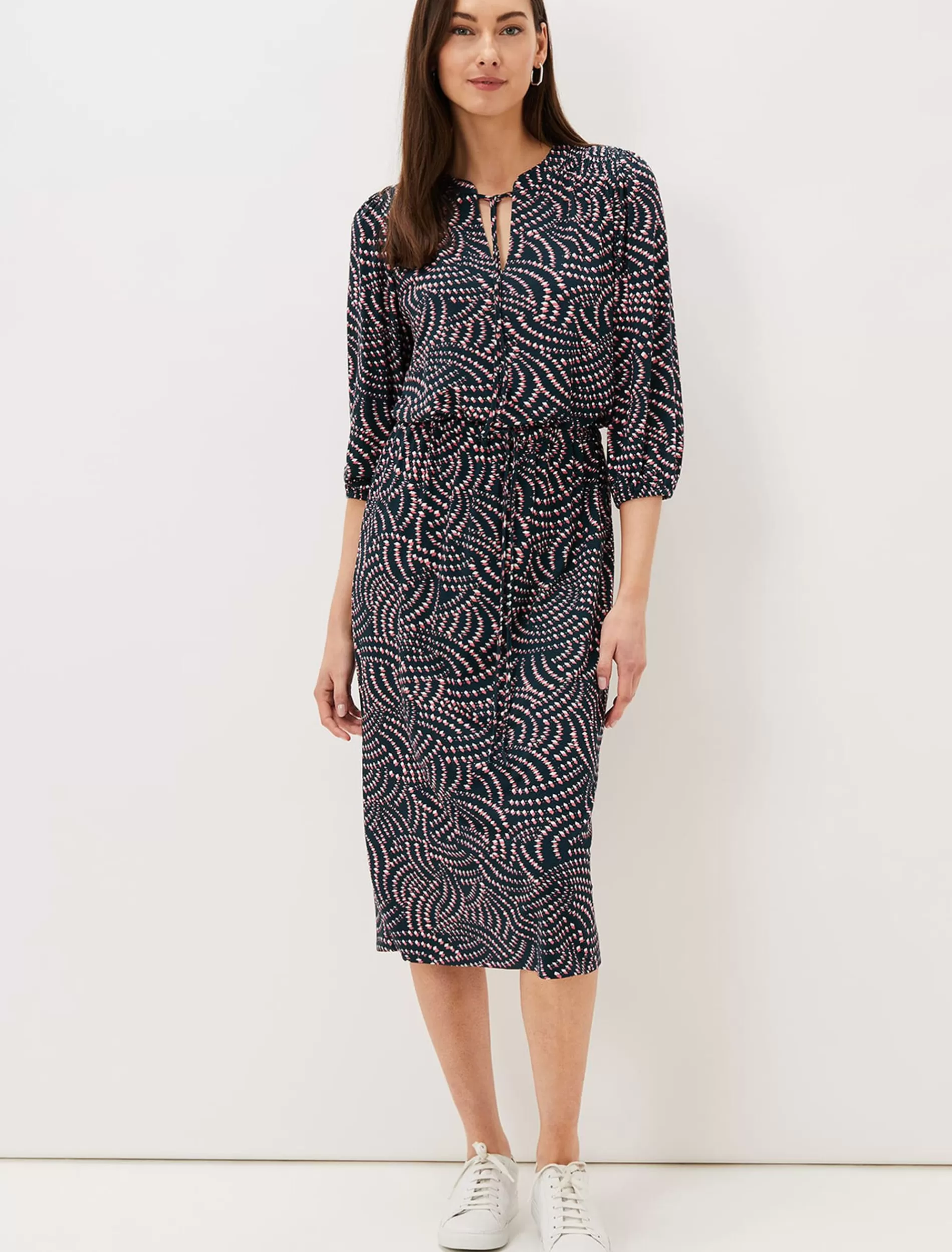 Phase Eight Grace Geo Tile Print Dress Multi-Coloured Outlet