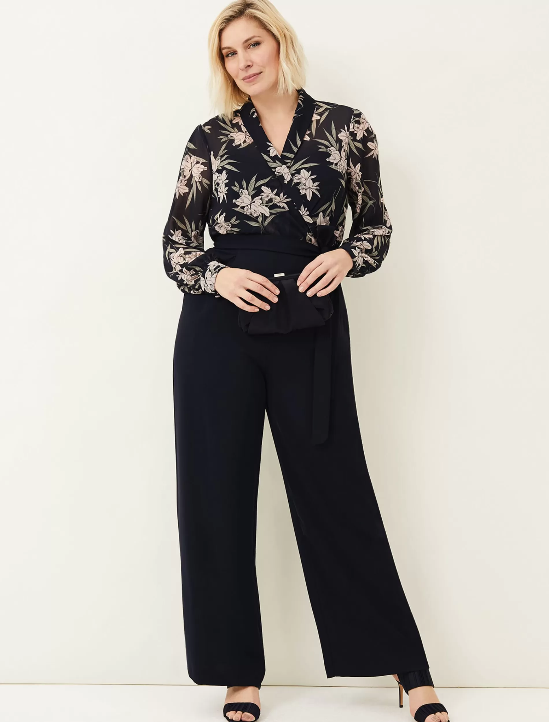 Phase Eight Gracen Palm Print Jumpsuit Navy/Multi Cheap