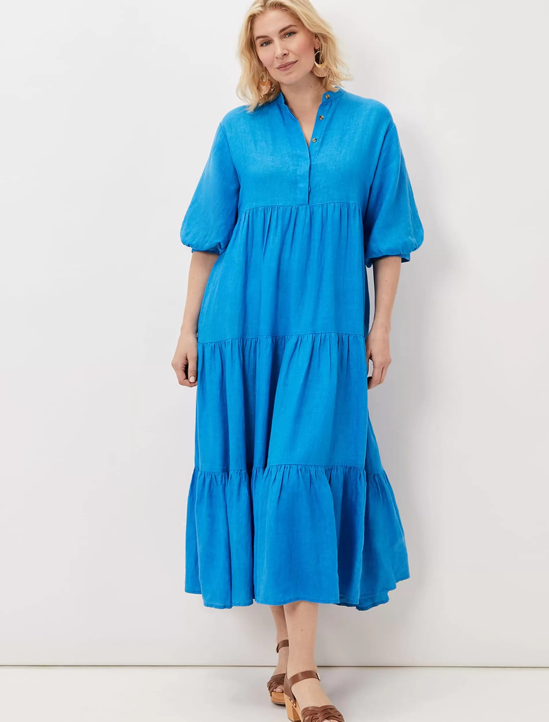 Phase Eight Gracie Tiered Maxi Dress Azure Blue Cheap