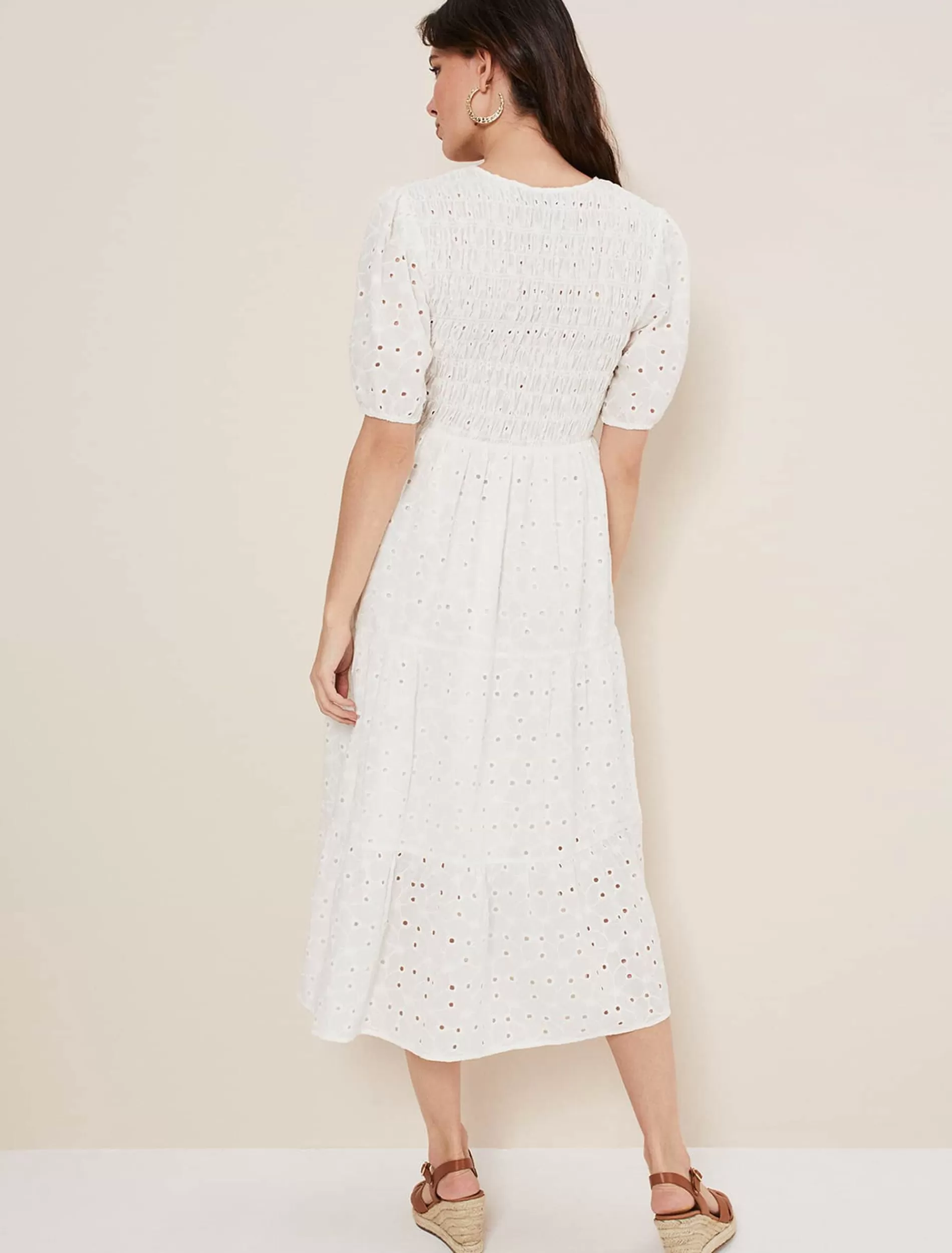 Phase Eight Gretta Broderie Midi Dress White Flash Sale
