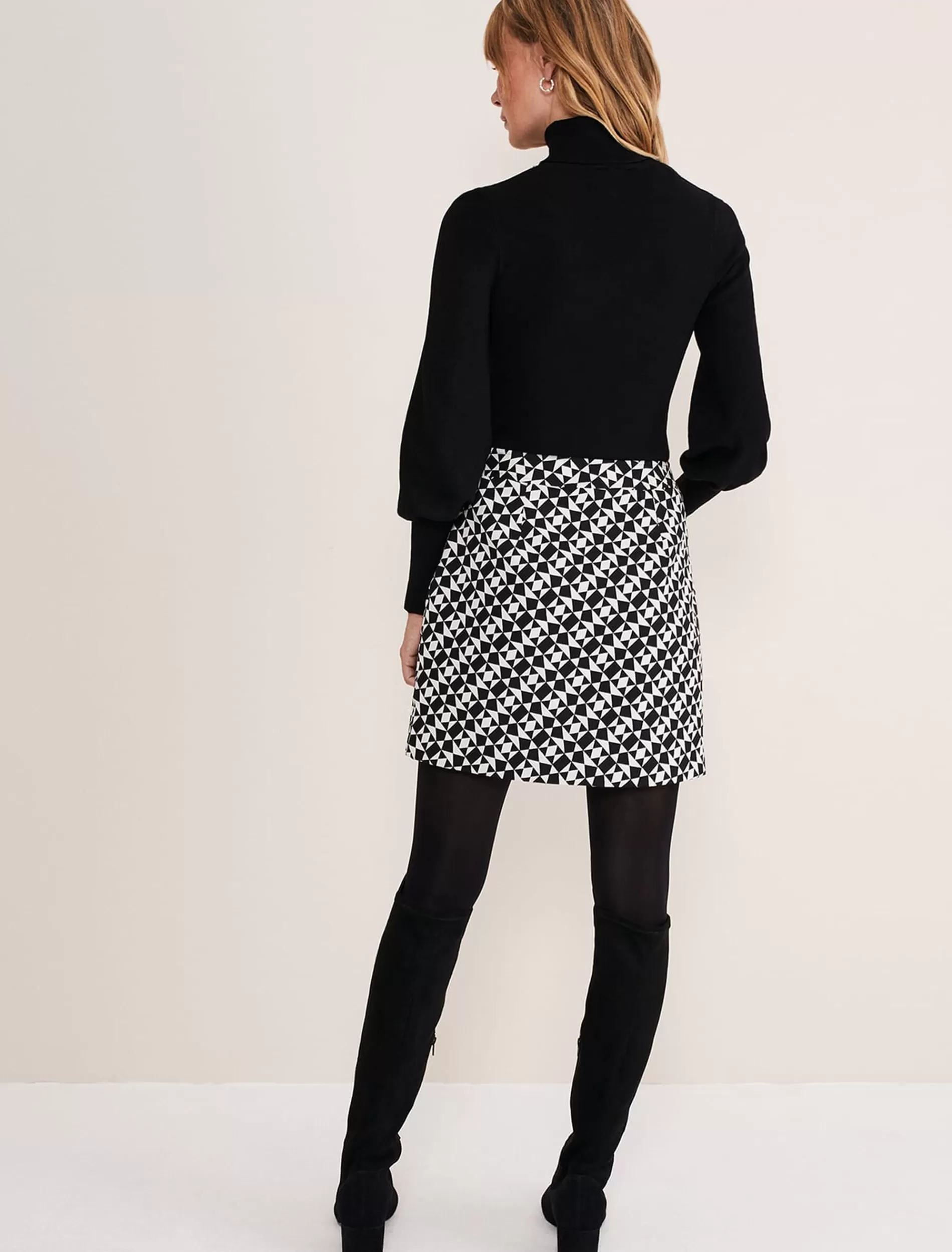 Phase Eight Gwyneth Balloon Sleeve Fine Knit Jumper Black Cheap