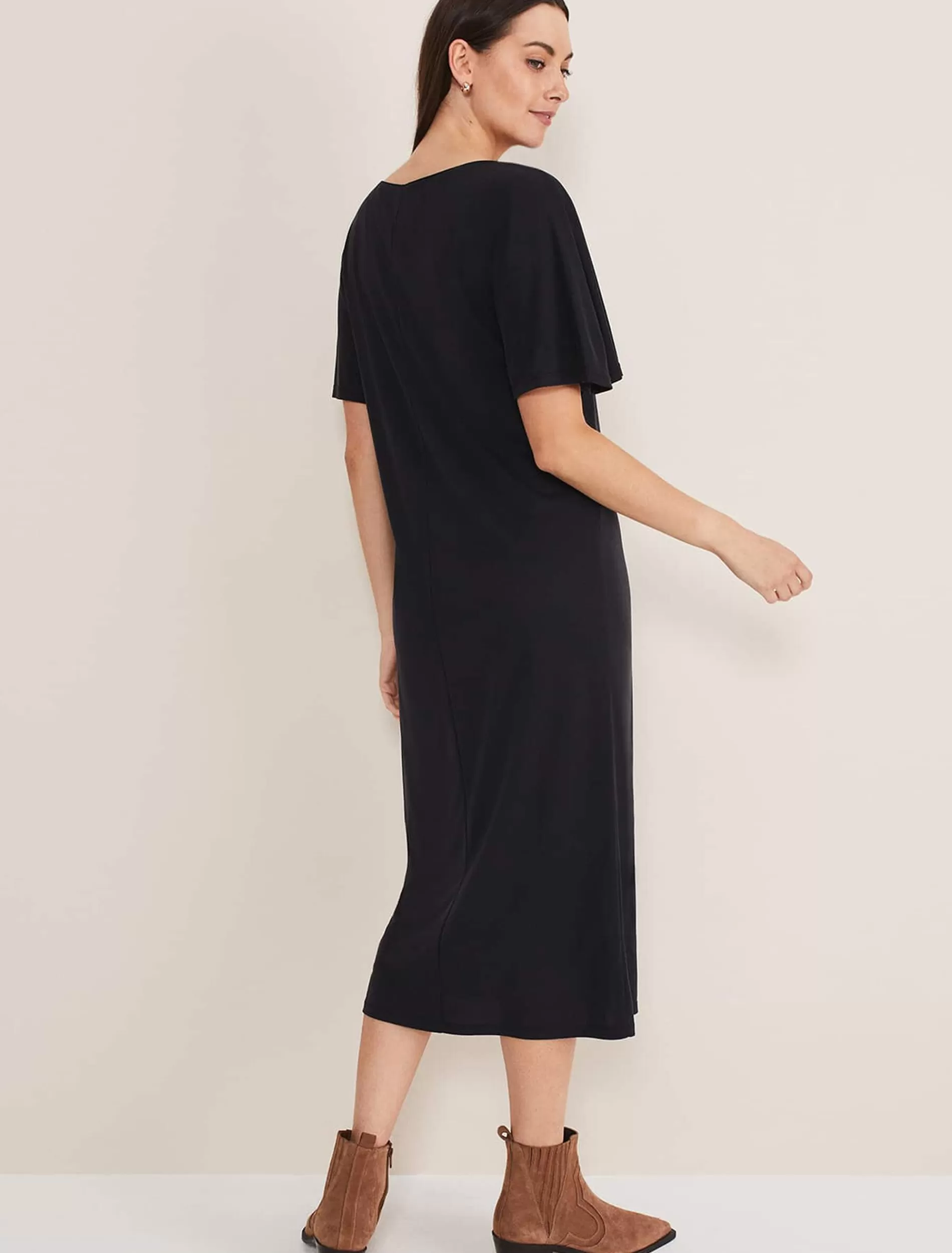 Phase Eight Haden Side Split Midi Dess Charcoal Outlet