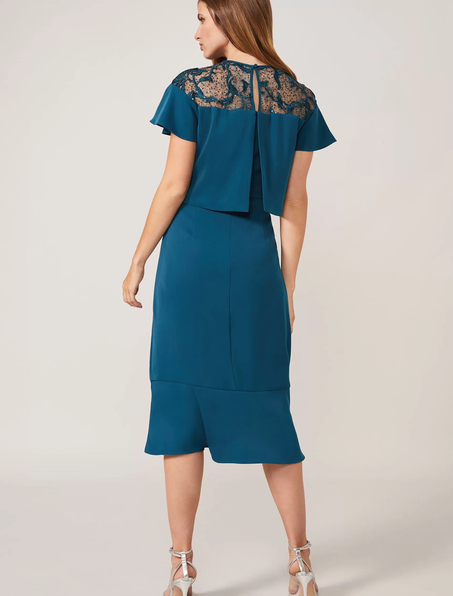 Phase Eight Haidee Double Layer Dress Teal Sale