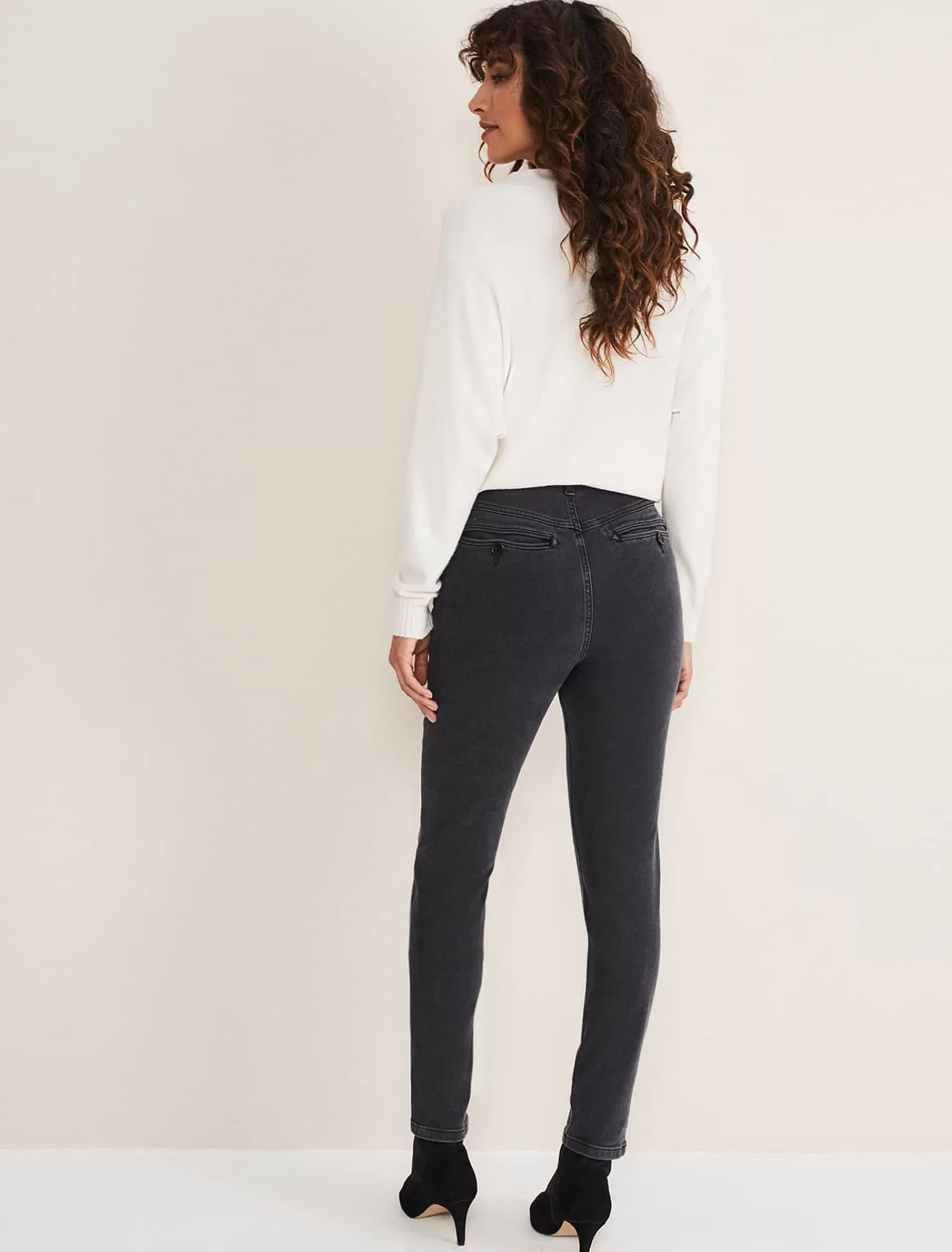 Phase Eight Hailee Topstitch Skinny Jeans Charcoal Outlet
